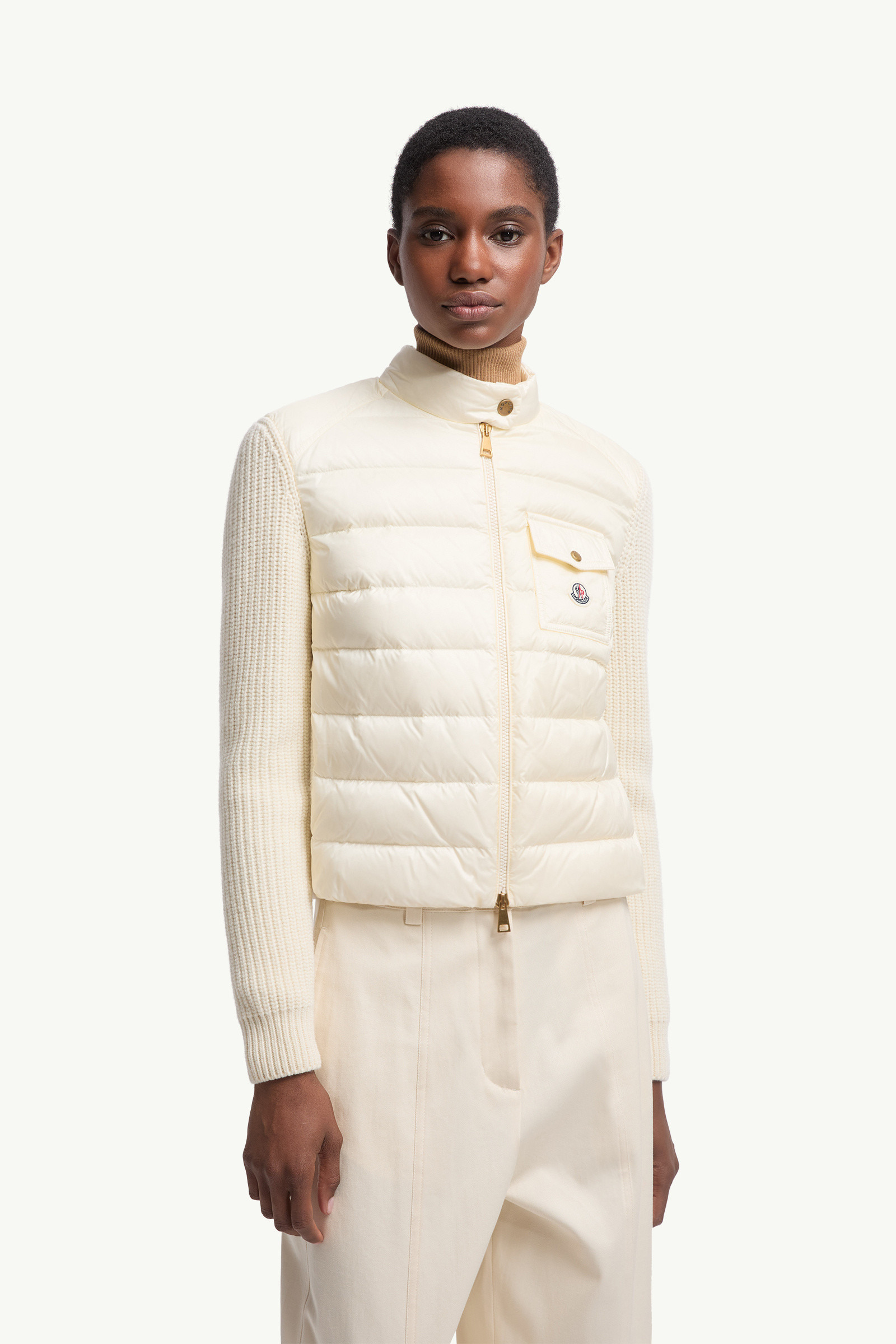Padded Wool Zip-Up Cardigan - 3
