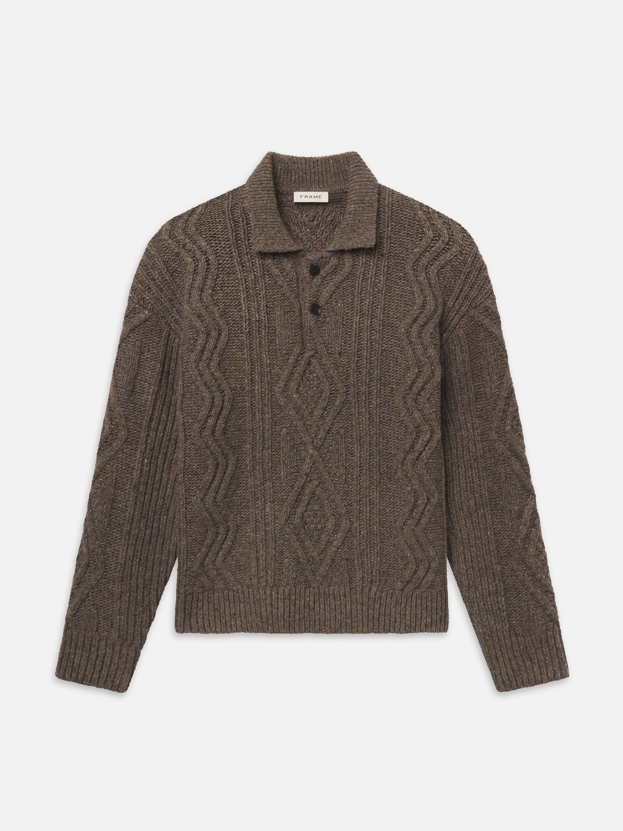 Cable Polo Sweater - 1