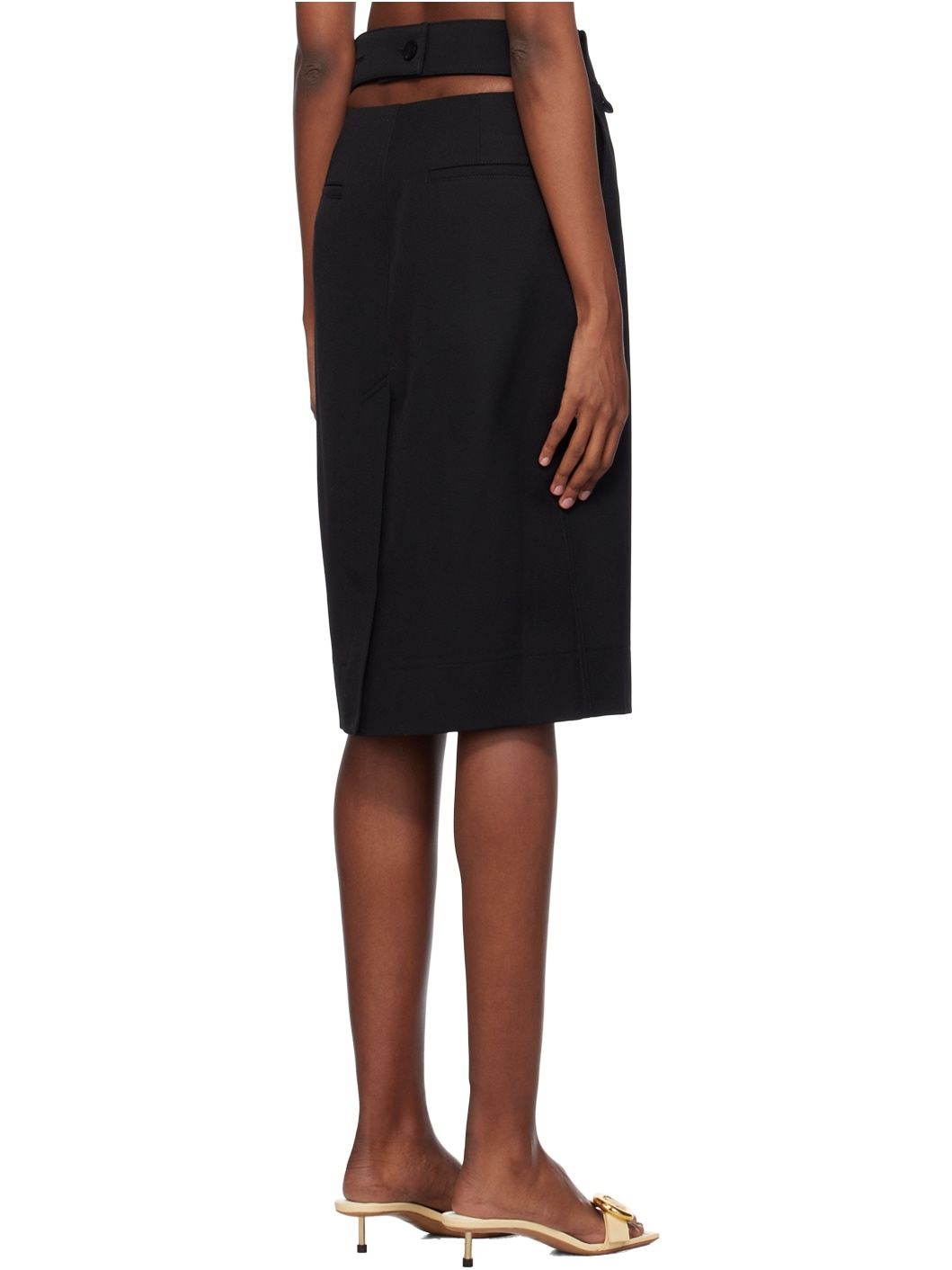 Black Les Sculptures 'La jupe midi Bari' Midi Skirt - 3