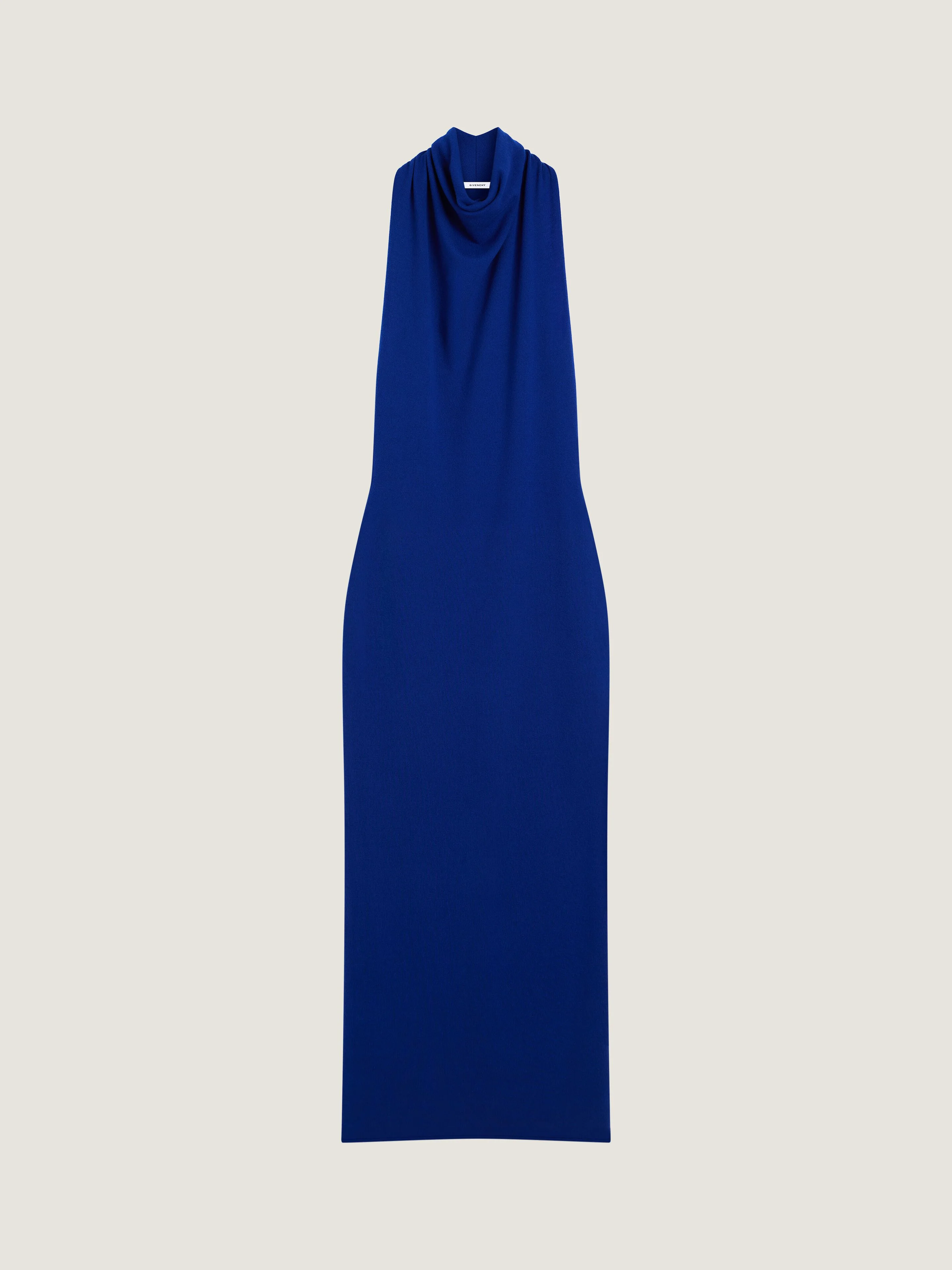 LONG DRAPED DRESS IN WOOL - 1