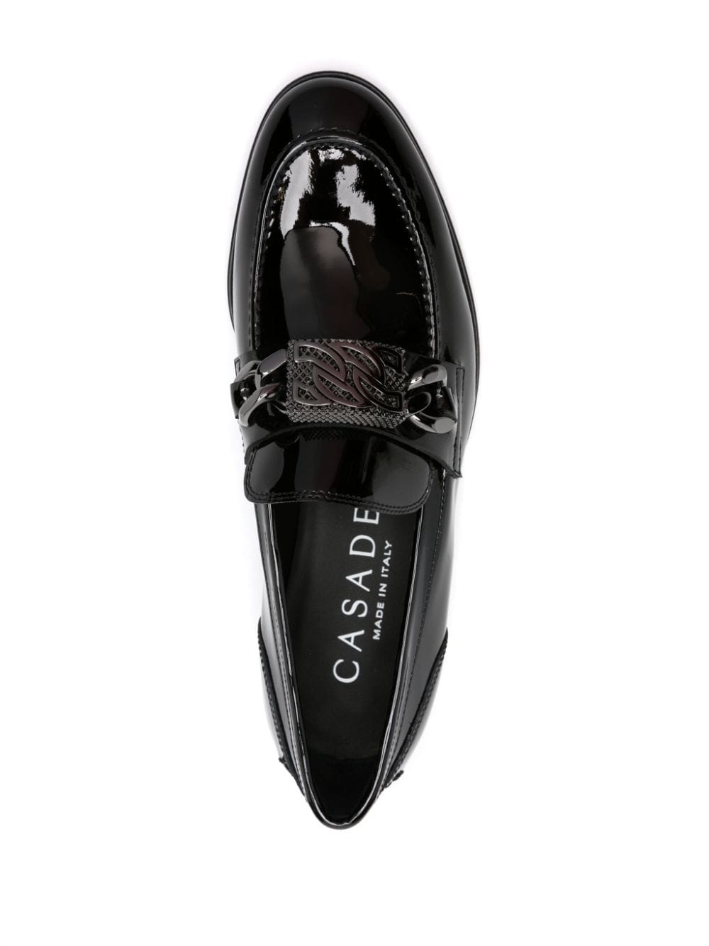 buckle-embellished patent leather loafers - 4