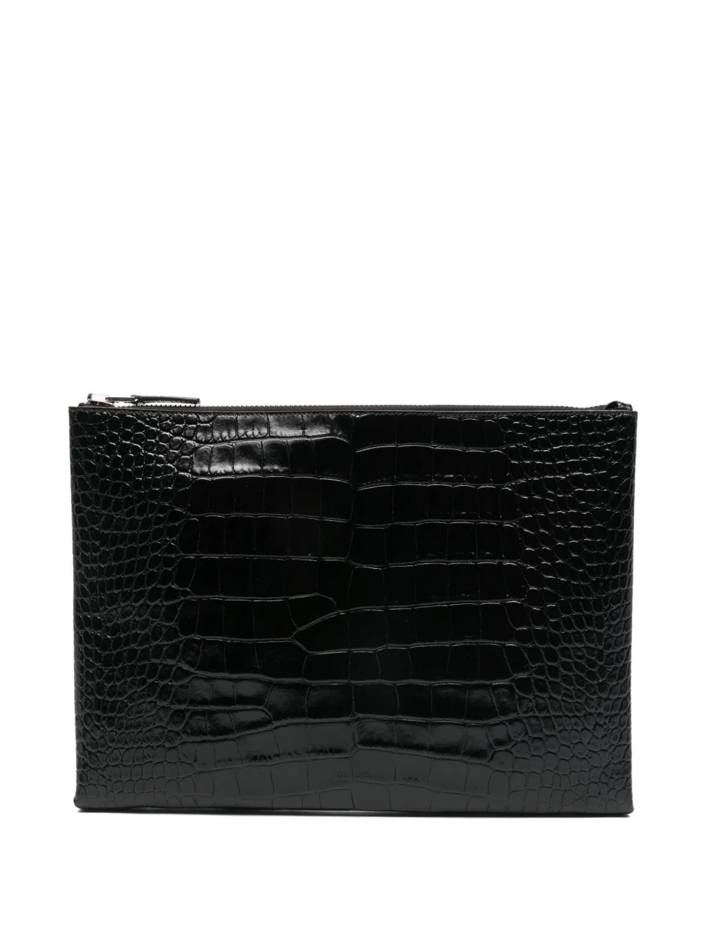 textured zip-closure clutch bag - 1