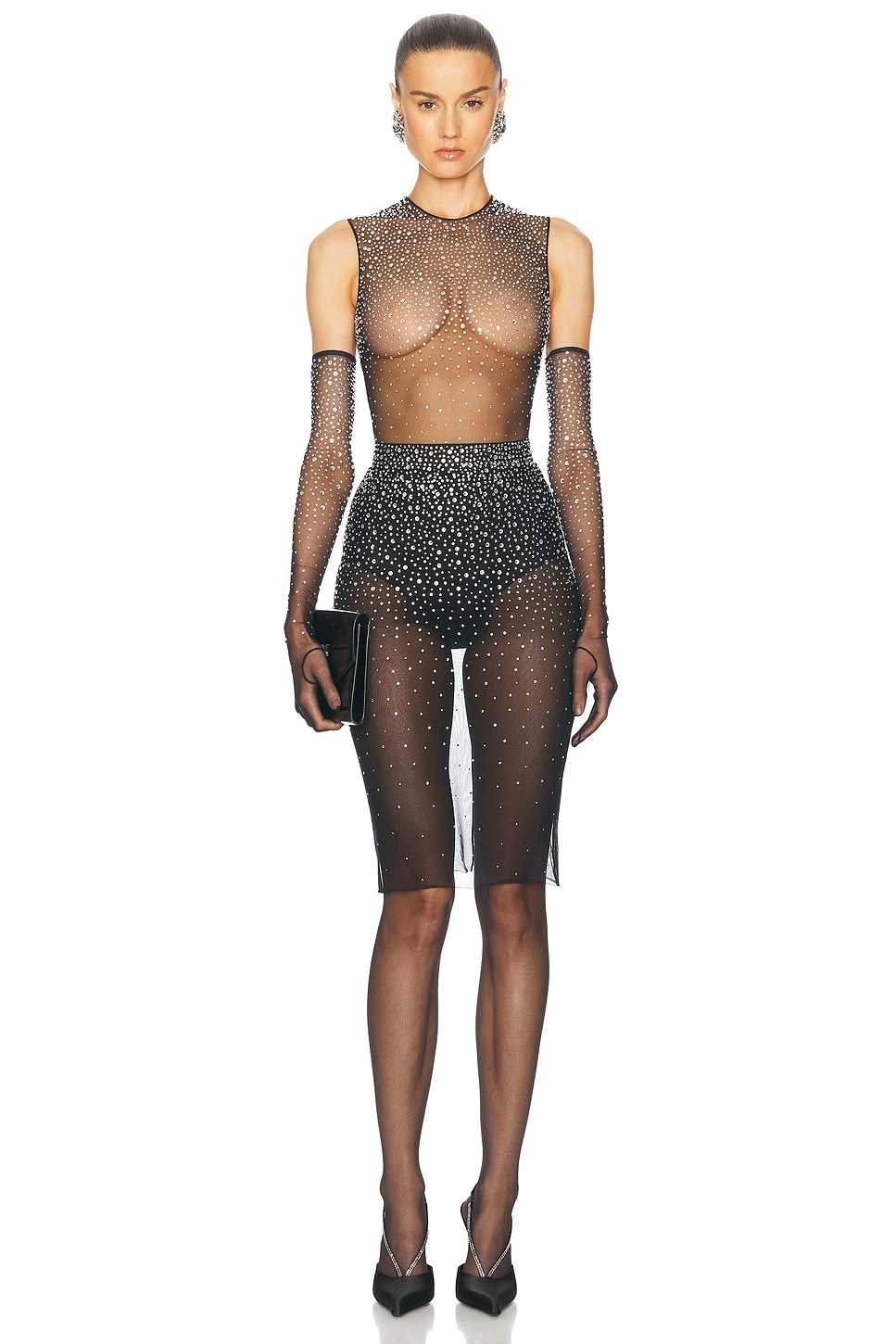 Crystal Mesh Midi Skirt - 5
