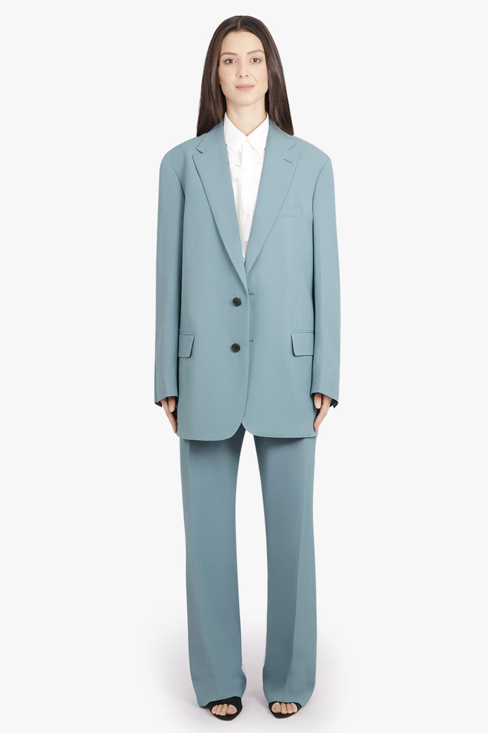 BLUNT SINGLE BREASTED RELAXED JACKET | TURQUOISE - 4