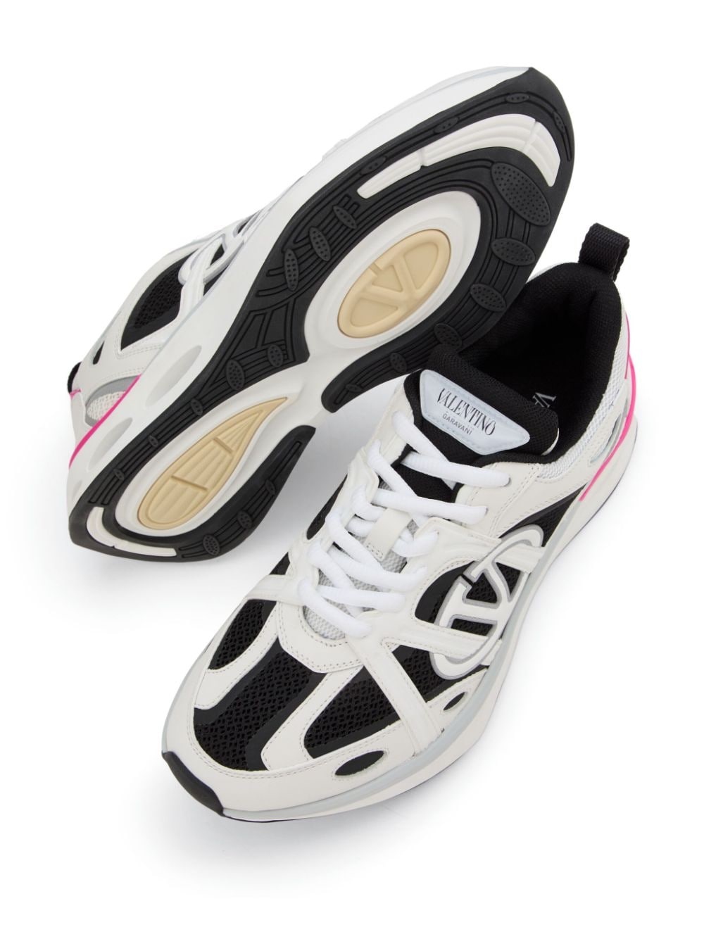 VLogo panelled lace-up sneakers - 5