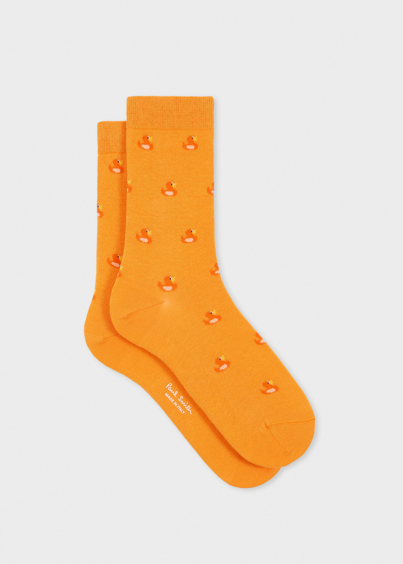 Women's Orange 'Duck' Socks 1