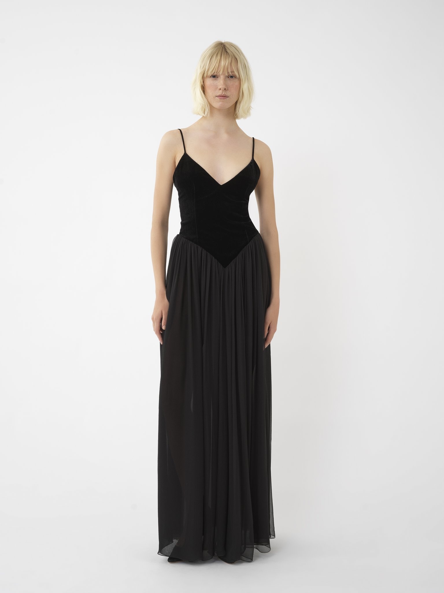 BI-MATERIAL EVENING DRESS - 3