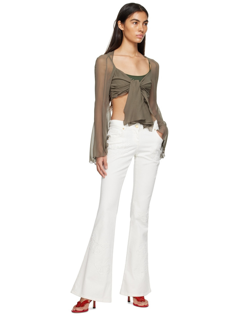Blumarine White Straight-Leg Jeans outlook
