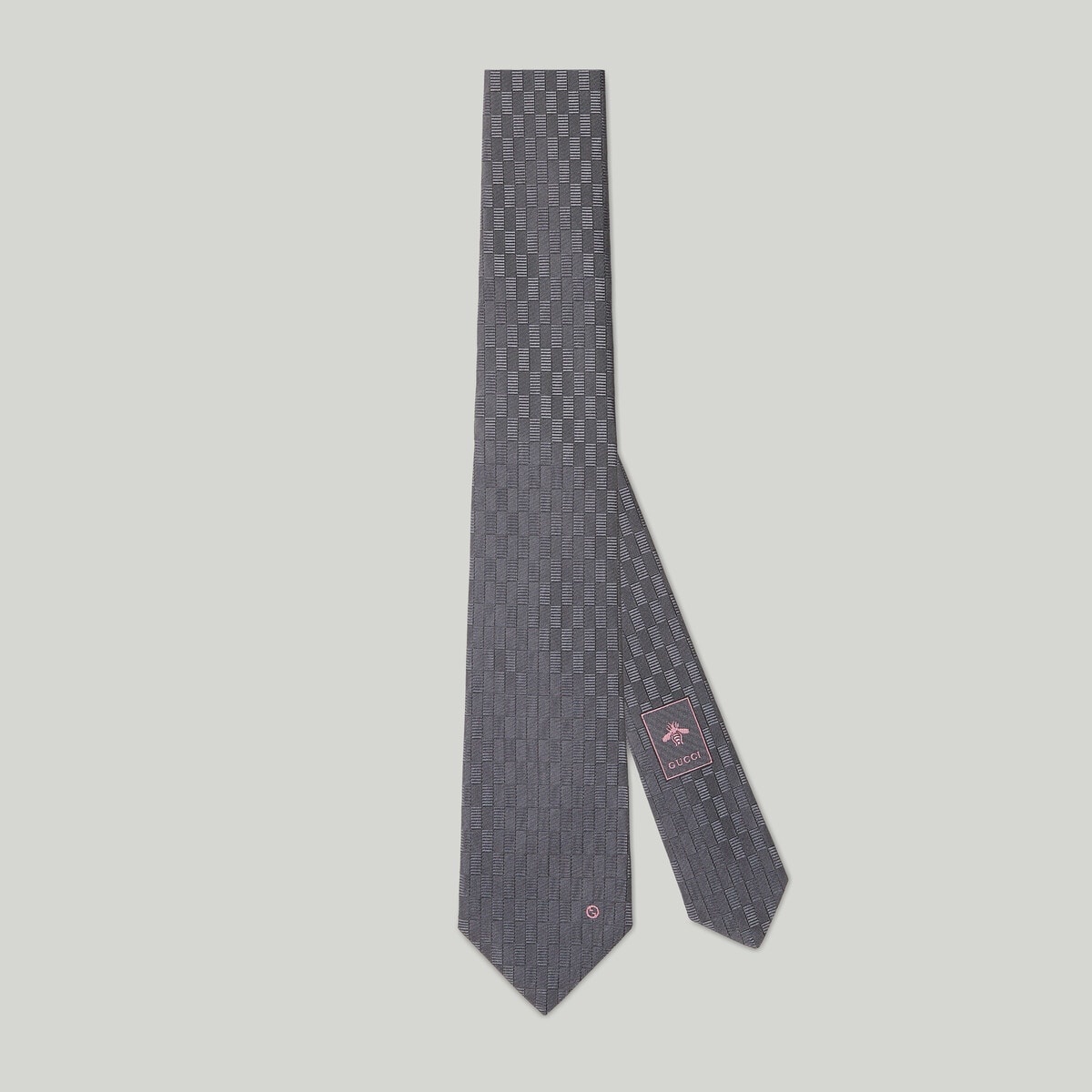 Geometric silk jacquard tie - 1