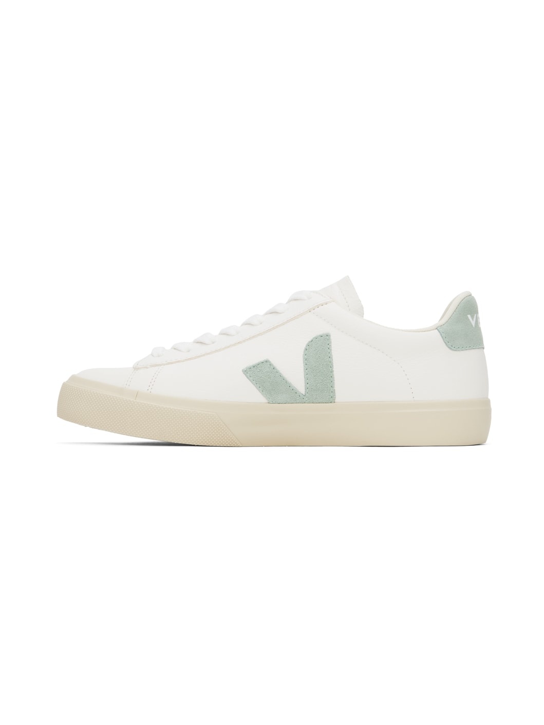 White & Green Campo Leather Sneakers - 3