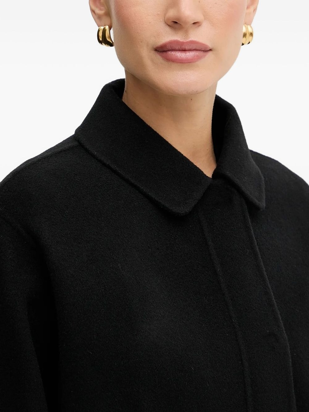 button-fastening collared single-breasted coat - 5