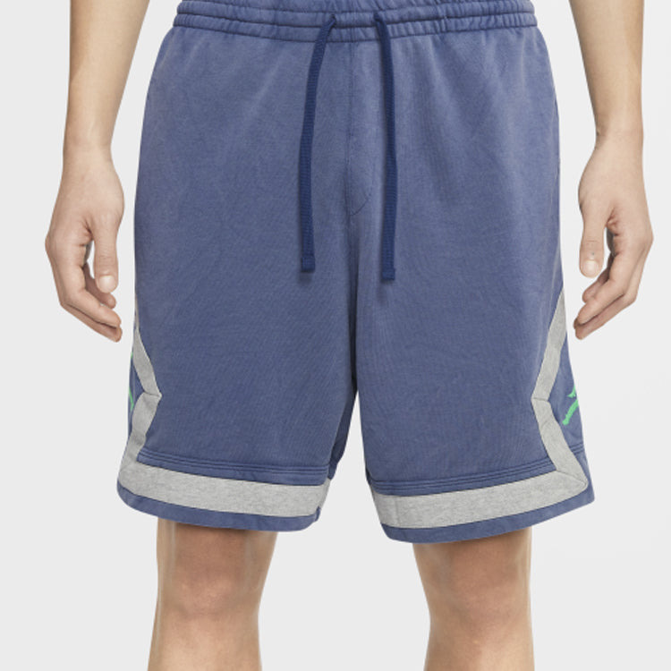 Men's Jordan LEGACY AJ13 DIAMOND Athleisure Casual Sports Breathable Shorts 'Light Blue Dark Blue' C - 5