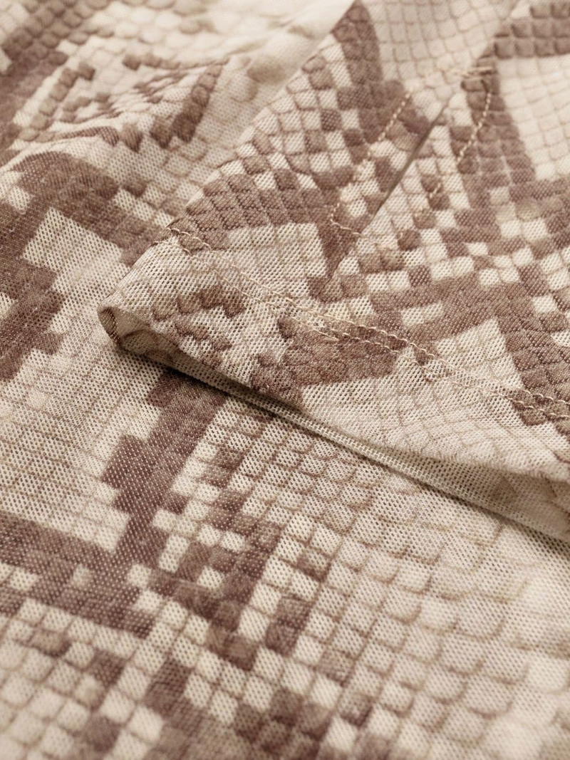 snakeskin-print mock neck dress 6