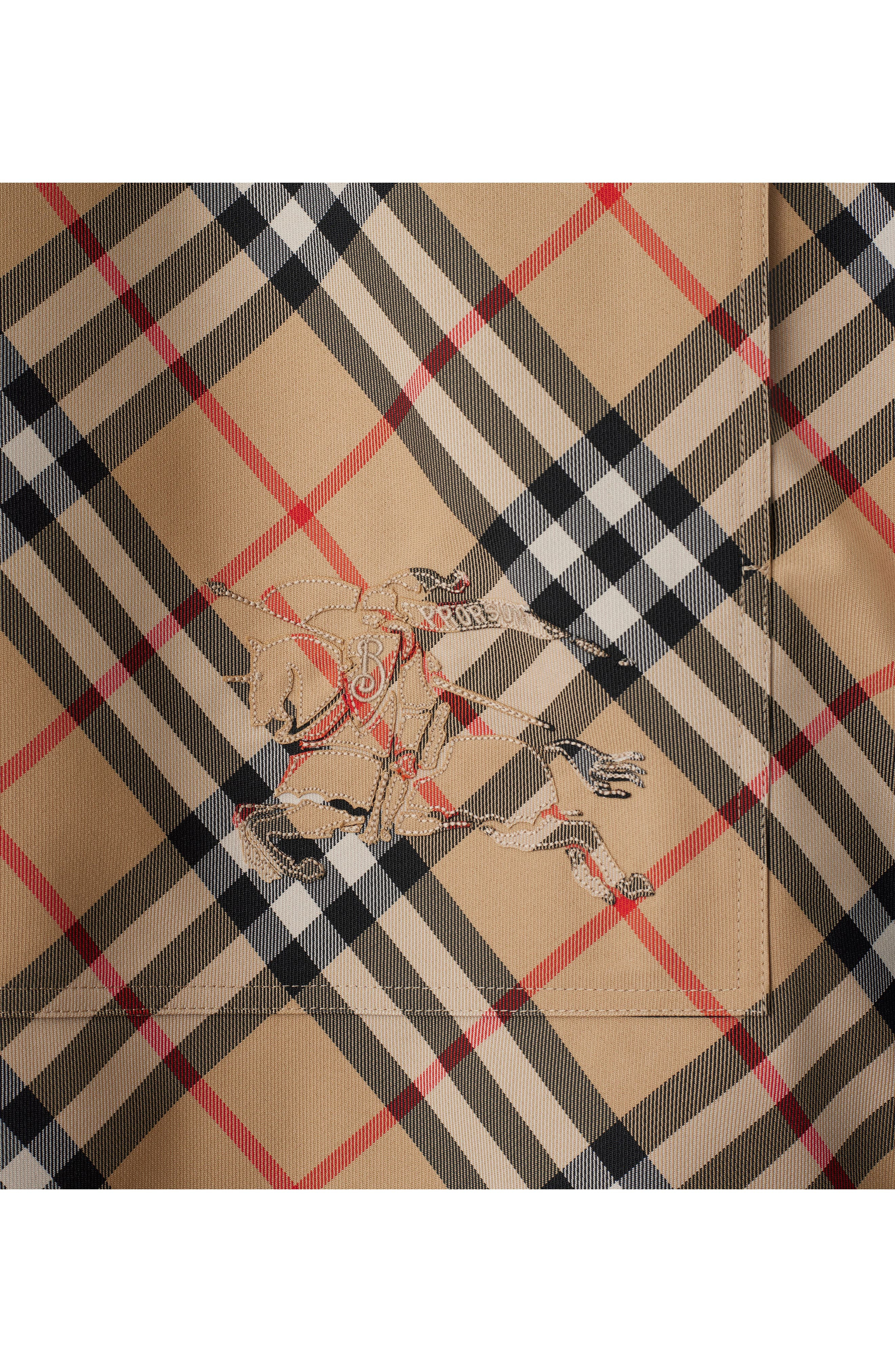 burberry Check Nylon Poncho in Sand at Nordstrom - 8