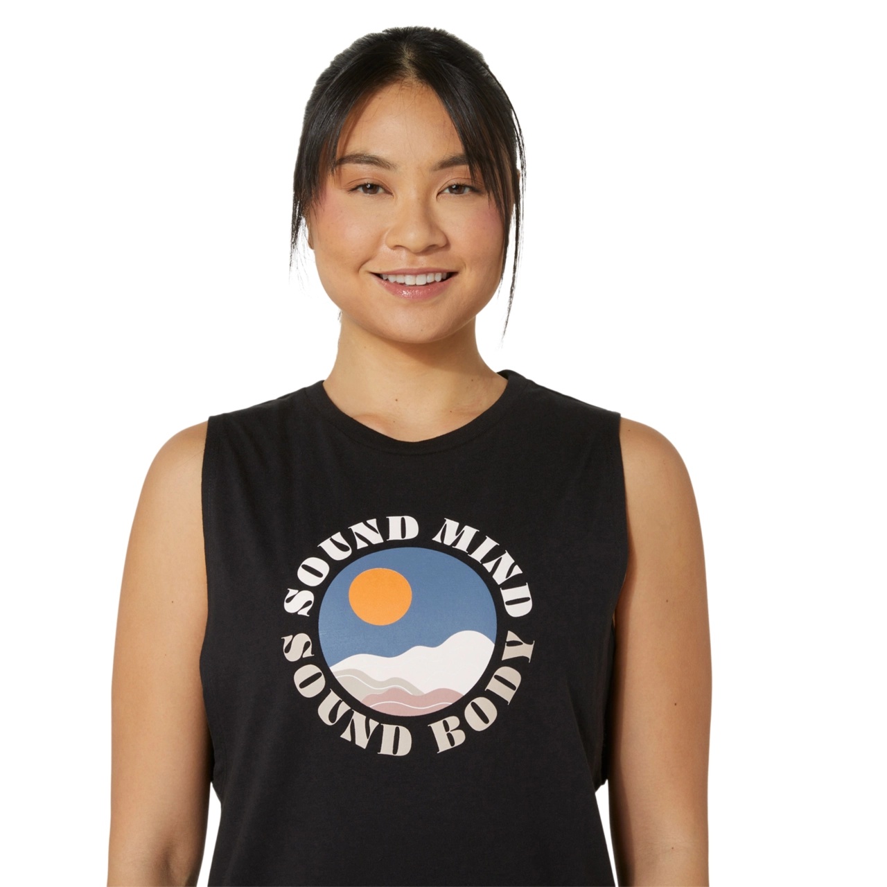 WOMEN'S ASICS SUN IN THE SKY SLOGAN MUSCLE TEE - 4