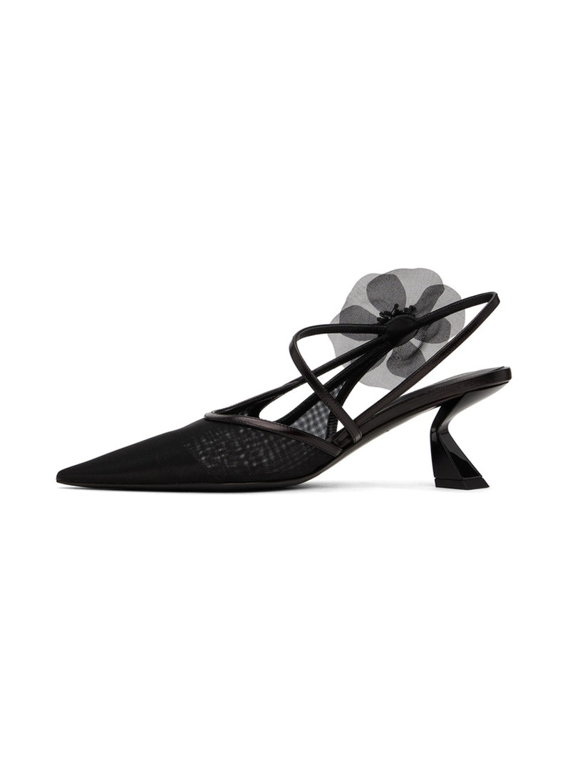 Black Slingback Tulle Heels 3