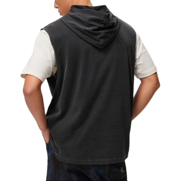 Li-Ning BadFive Graphic Sleeveless Hoodie 'Washed Black' AVSU437-1 - 4