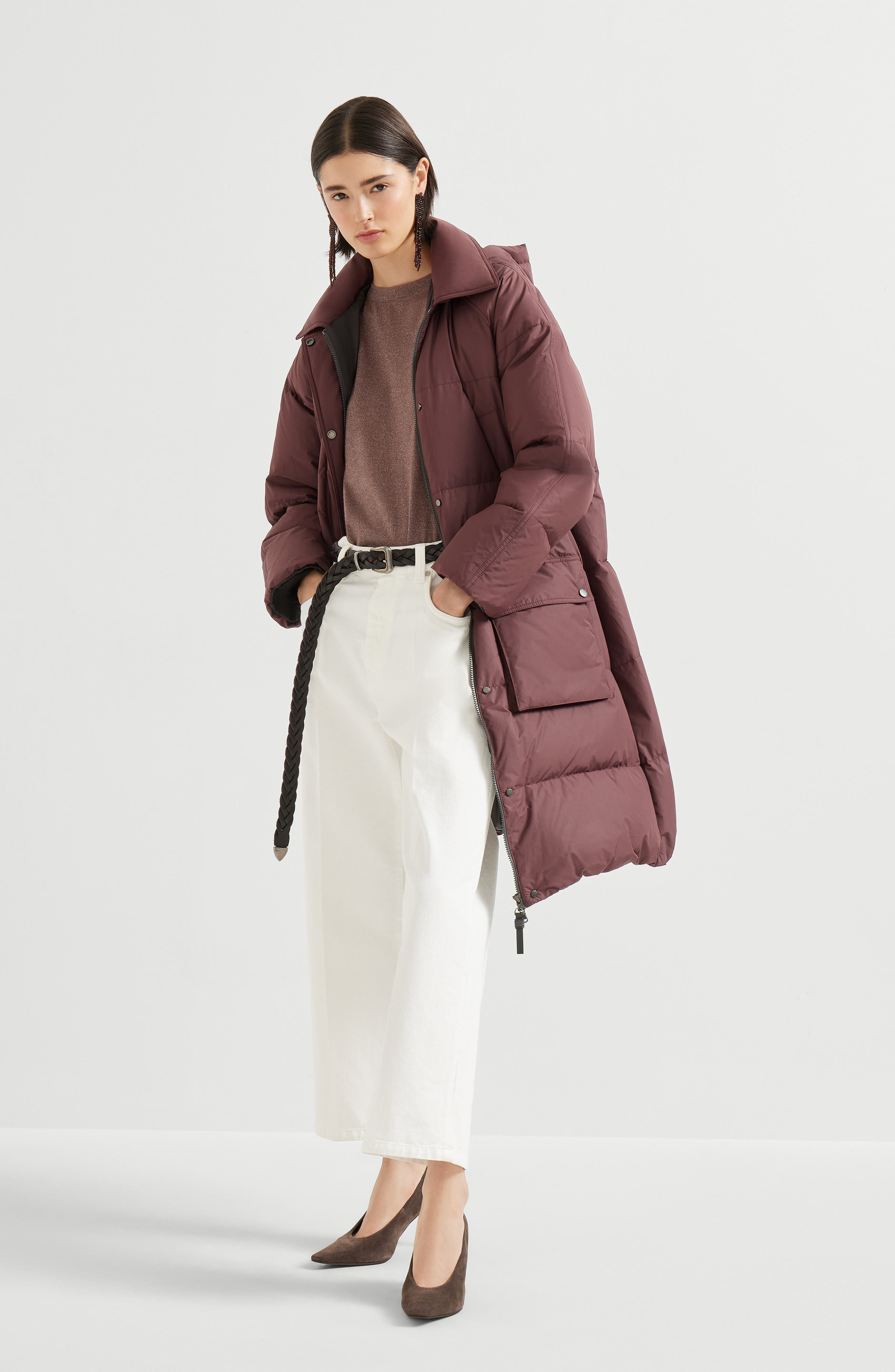 Brunello Cucinelli Water-resistant taffeta down jacket in Purple at Nordstrom - 6