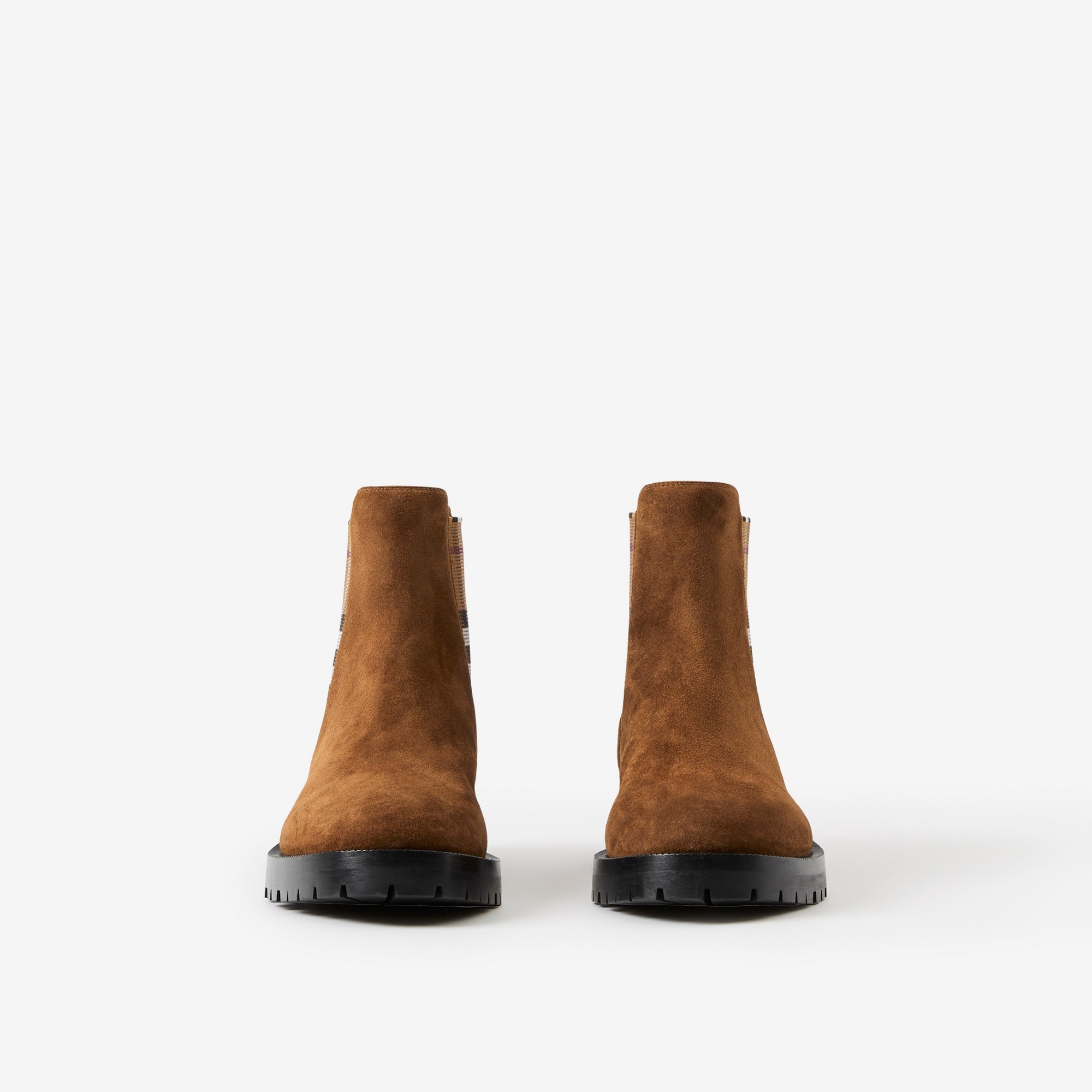 Vintage Check Detail Suede Chelsea Boots - 2