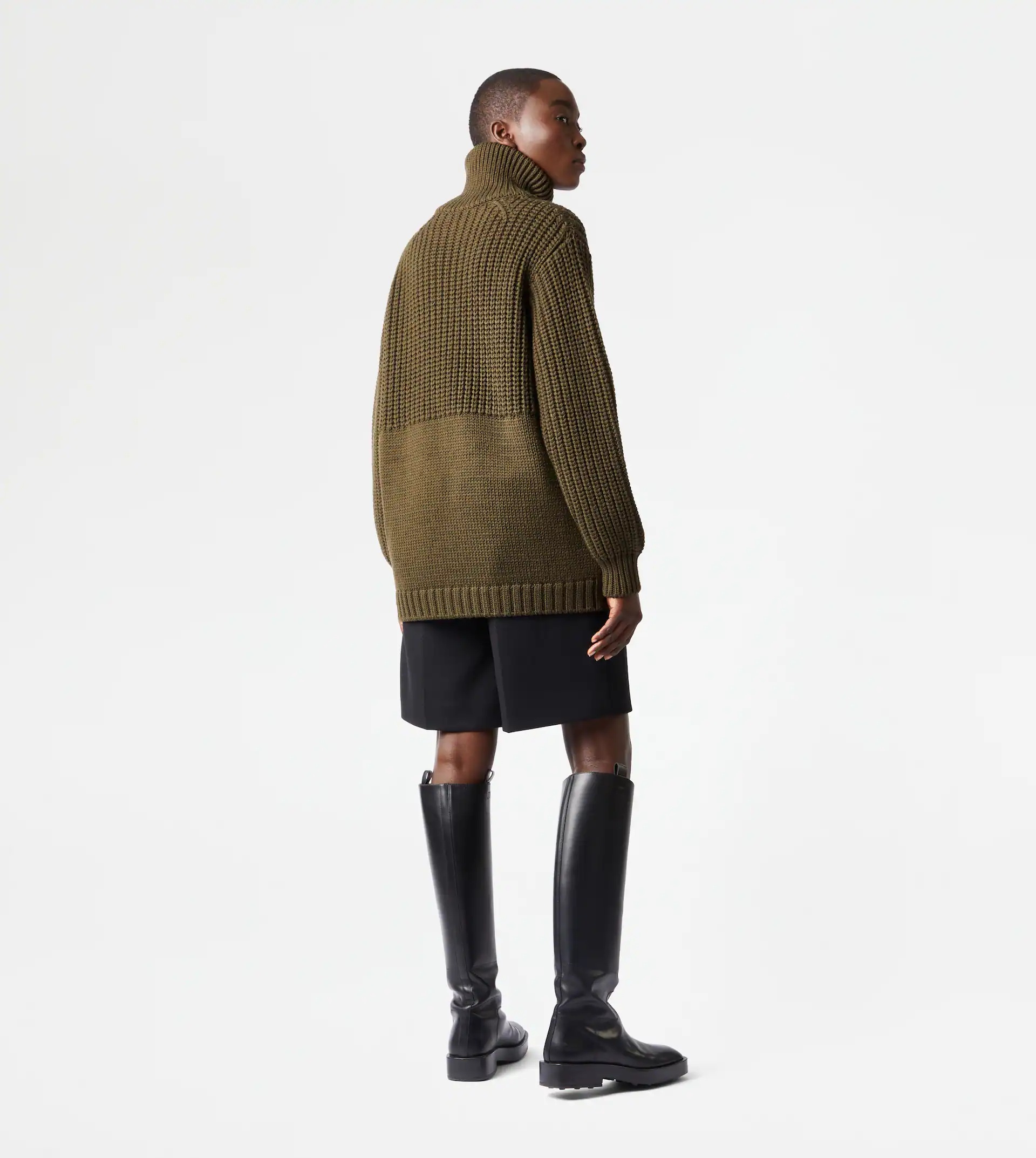 OVER TURTLENECK IN WOOL - GREEN - 3