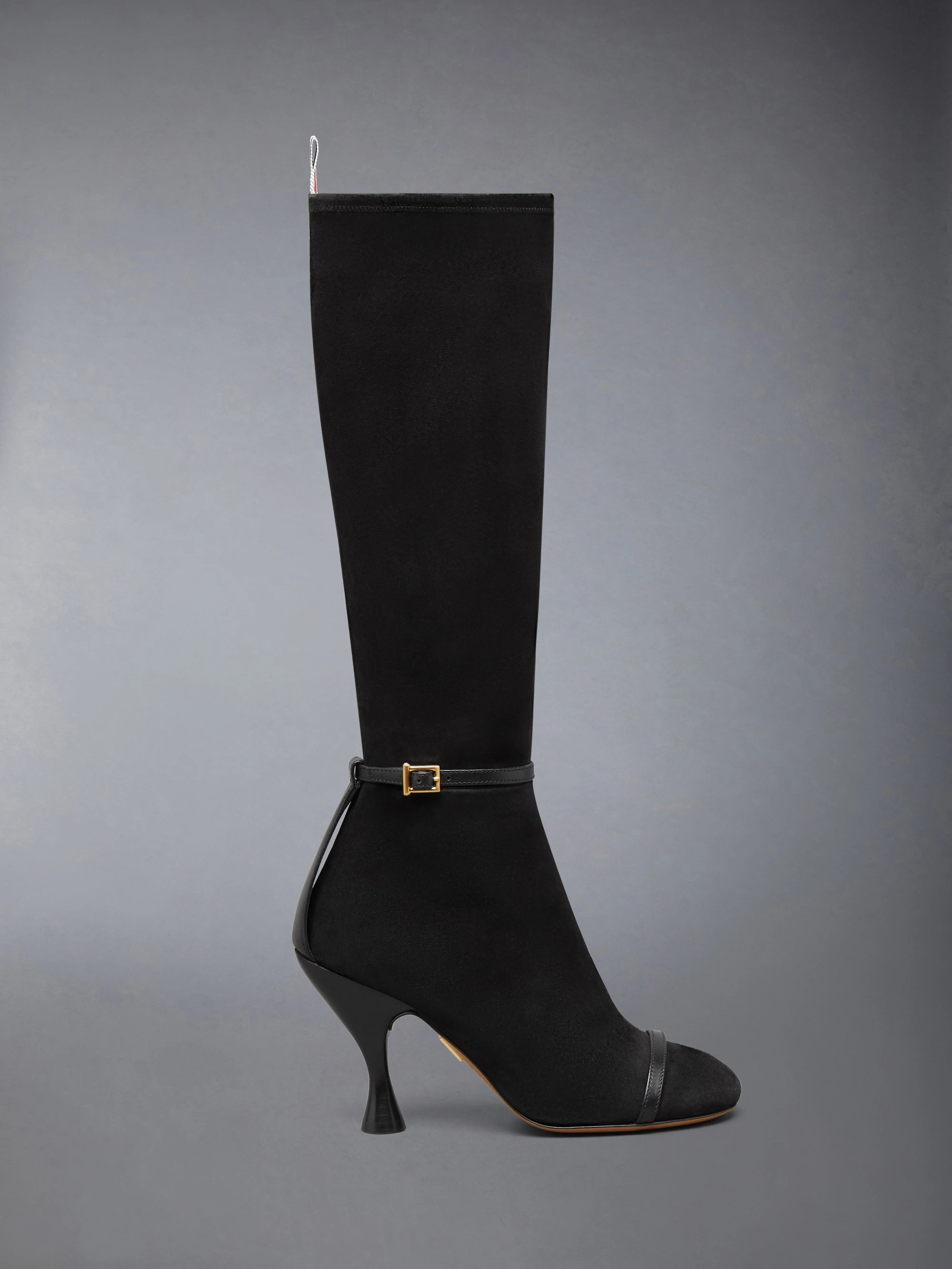 SOFT SUEDE TROMPE L'OEIL 4-BAR SANDAL BOOT 90MM - 1