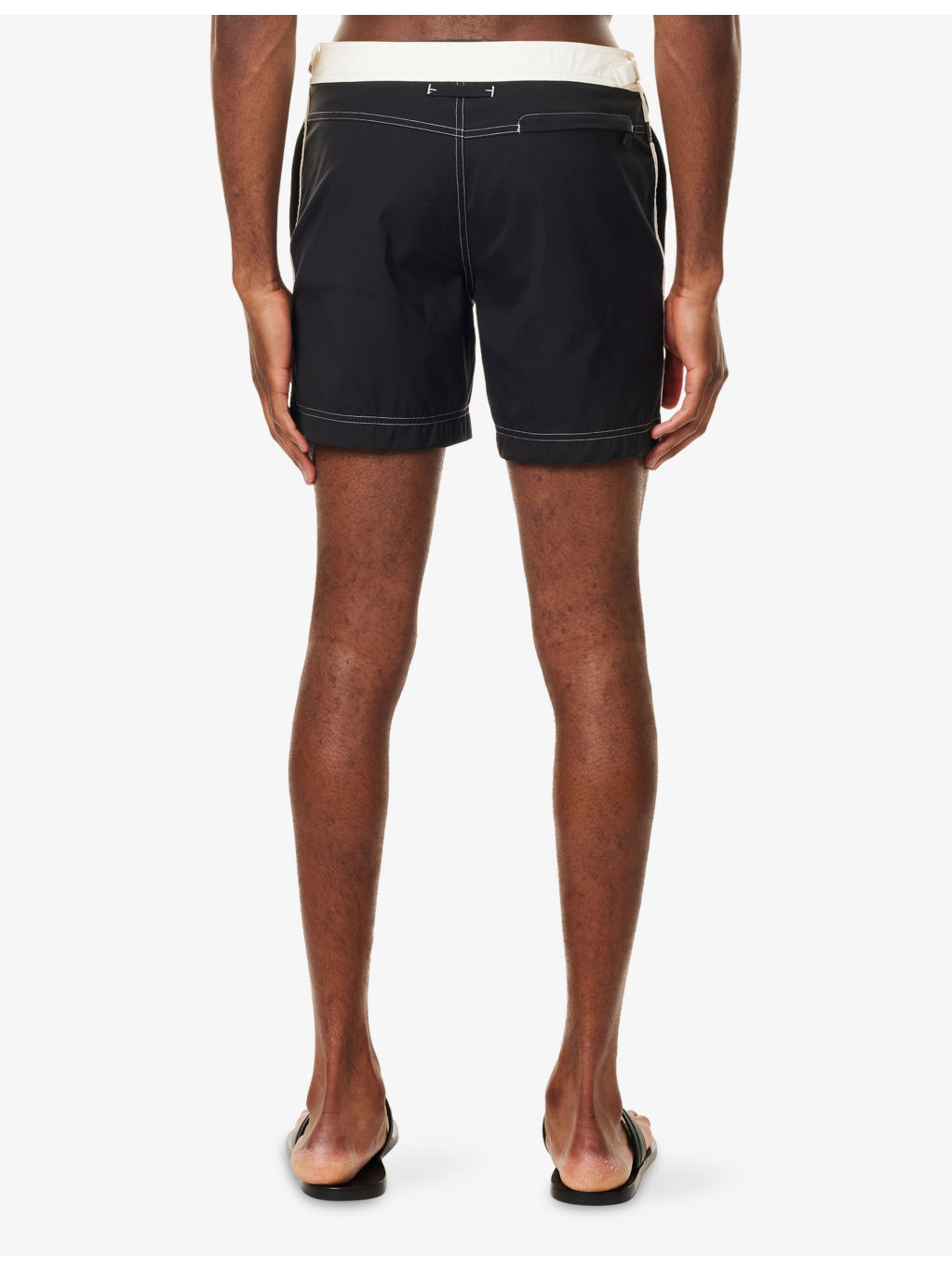 Contrast-Trim Belted Swim Shorts - 4