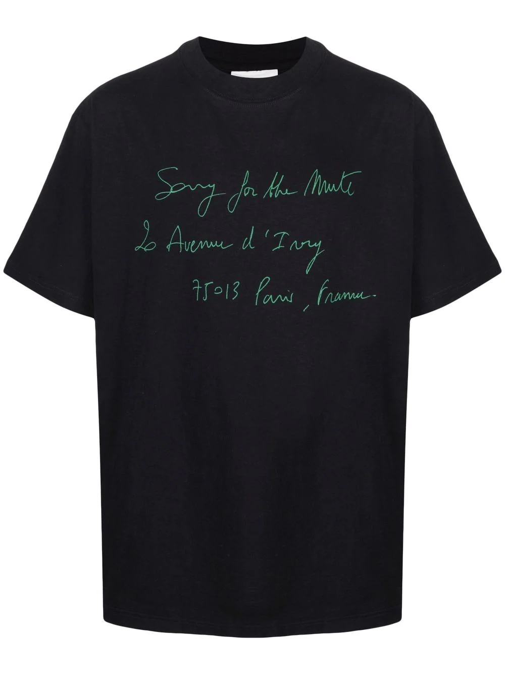 embroidered slogan T-shirt - 1