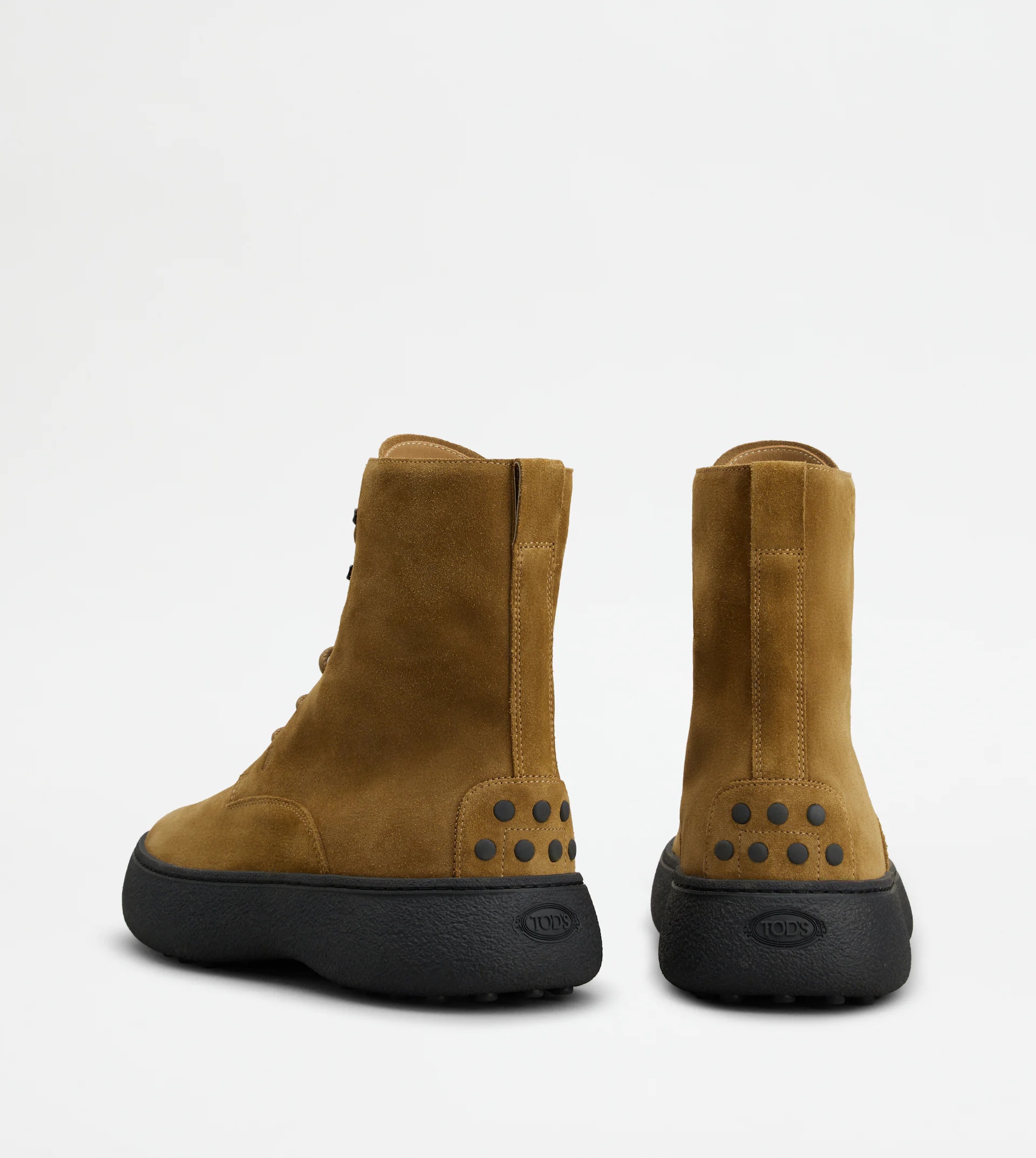 TOD'S W. G. LACE-UP ANKLE BOOTS IN SUEDE - BROWN - 2