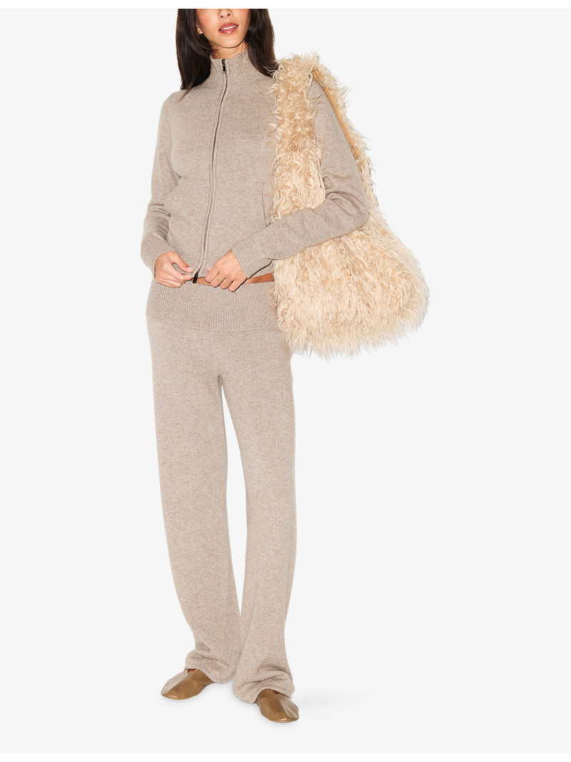 SKIMS Foldover-Waistband Straight-Leg Wool-Blend Trousers outlook