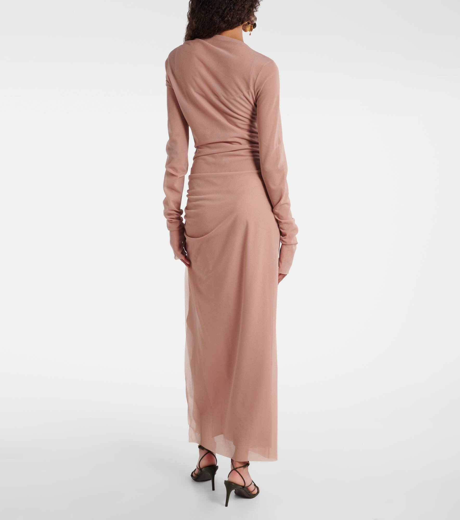 Ruby draped sheer maxi dress - 3