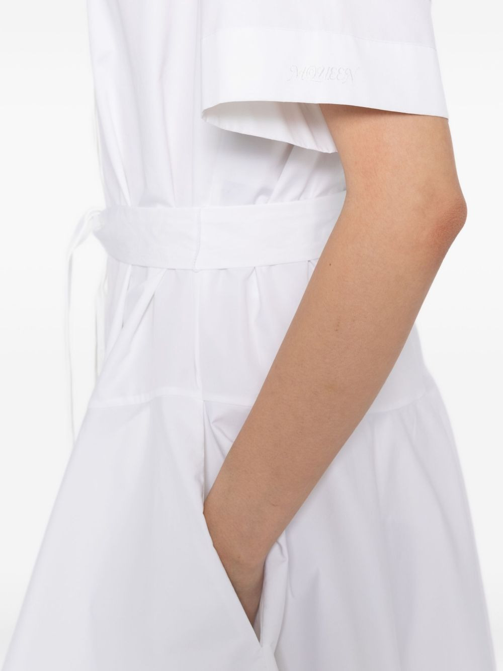 belted cotton shirt dress - 5