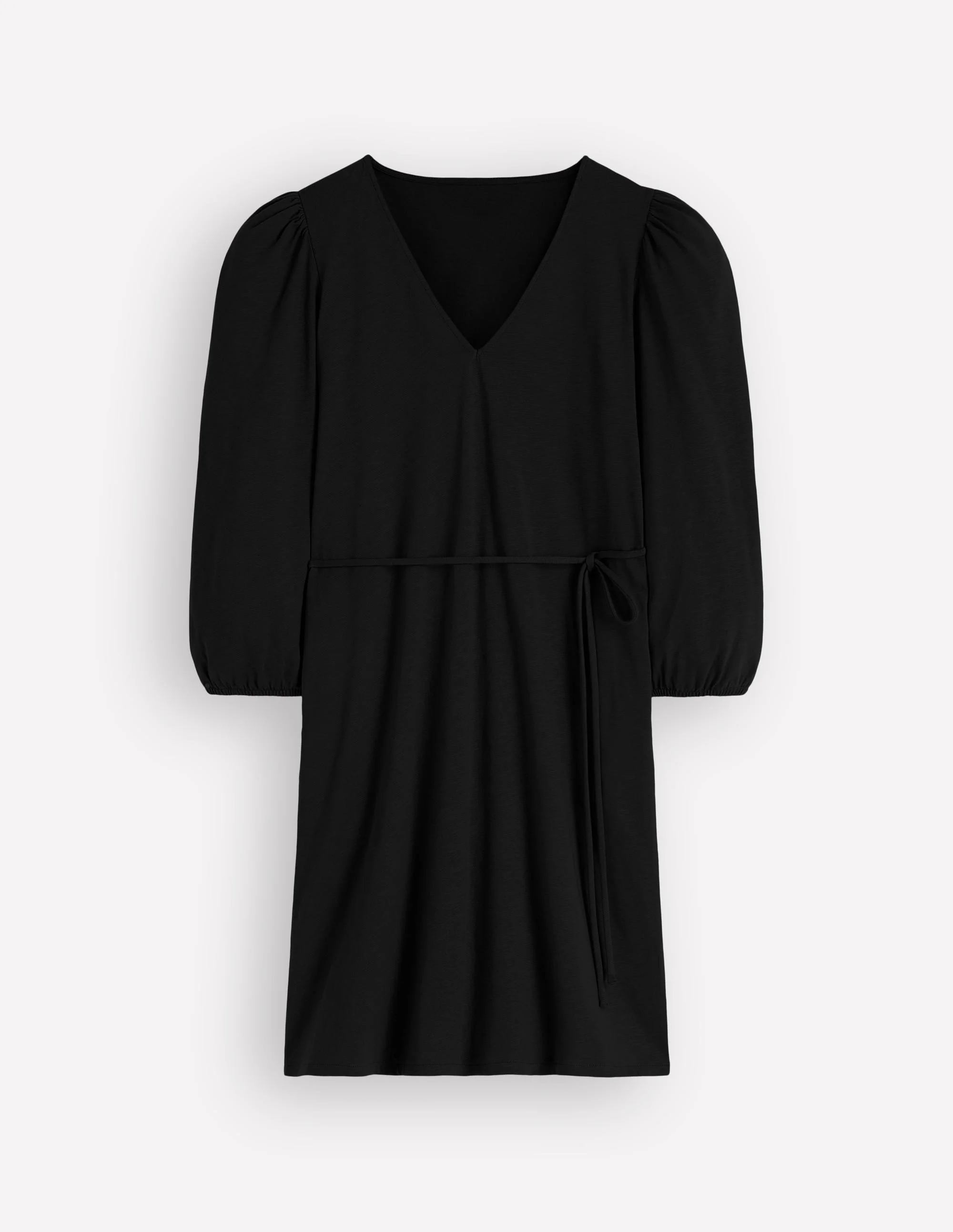 Cary V-Neck Jersey Dress-Black - 1
