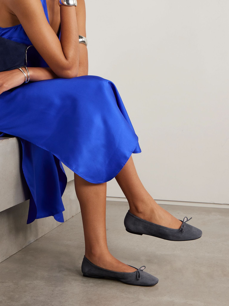 Aeyde Delfina suede ballet flats Dark gray outlook