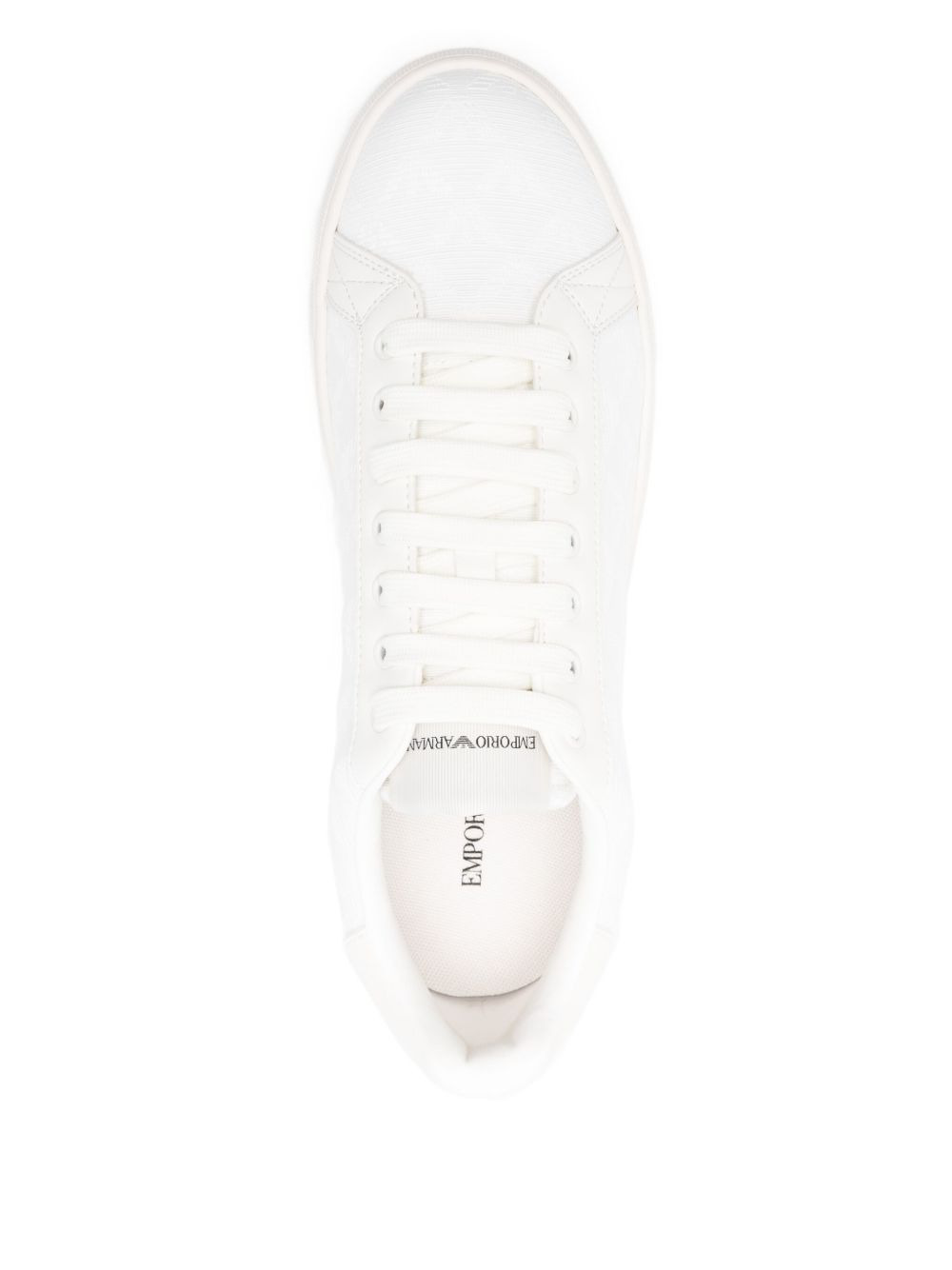 leather-panelled lace-up sneakers - 4