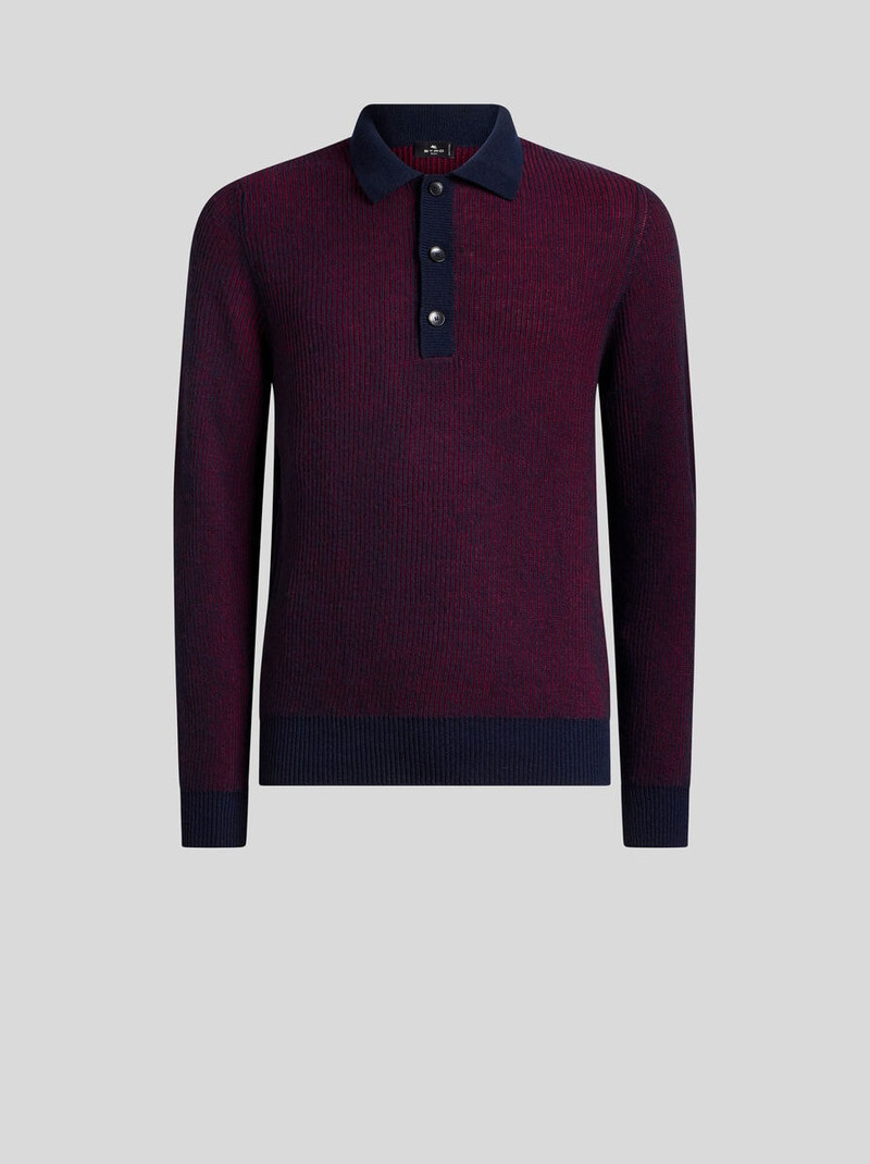 RIBBED WOOL POLO SHIRT 1