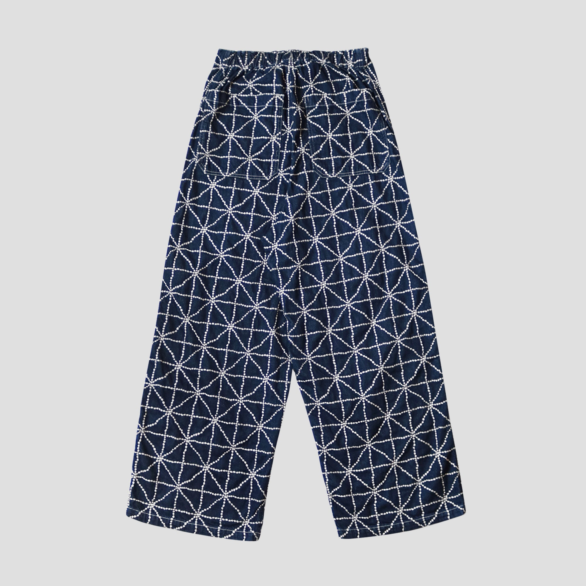 8oz DENIM FOLD DOJO W-KNEE BAGGY PANTS - 2