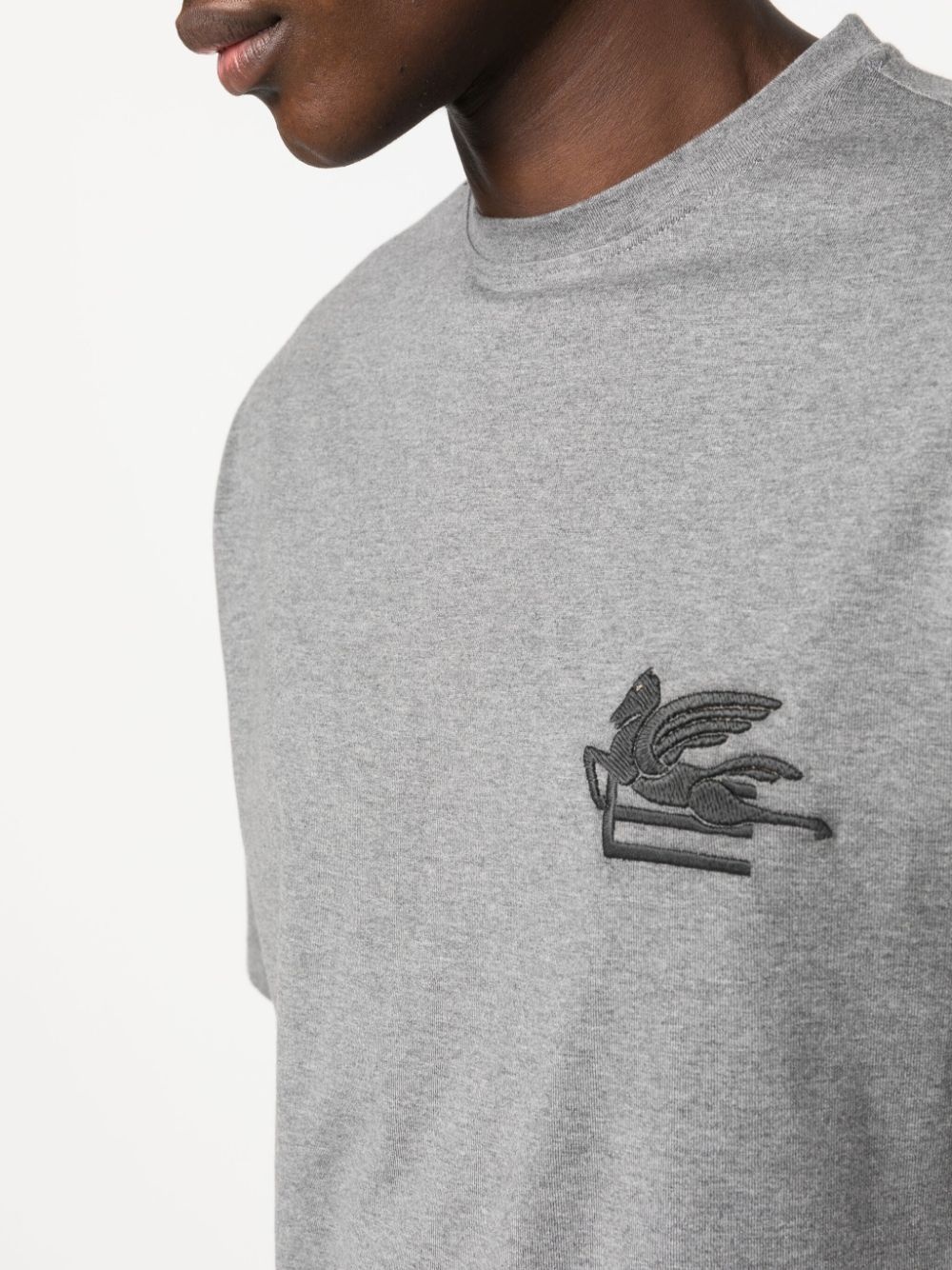 Pegaso-embroidered cotton T-shirt - 5