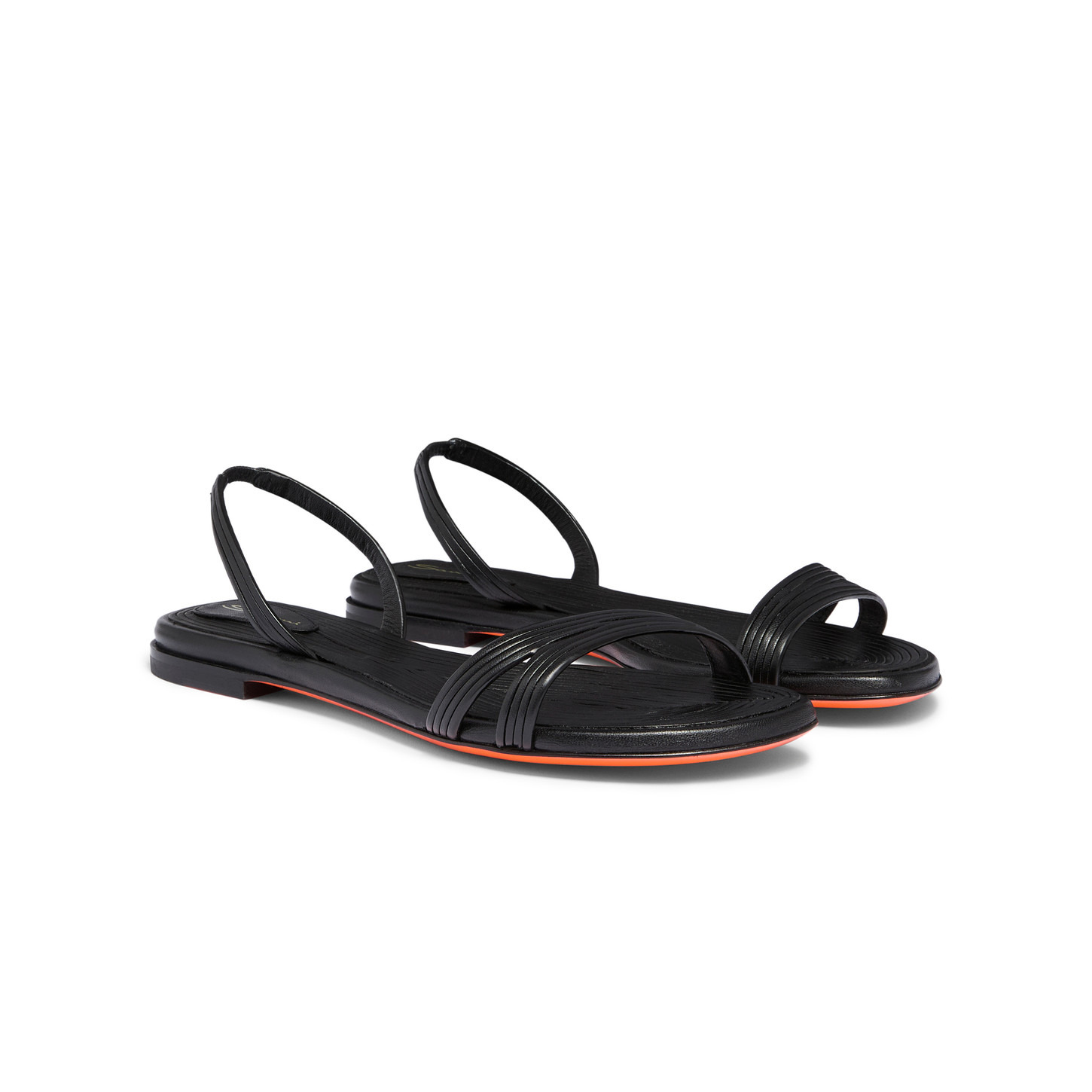 Women's black leather sandal - 2