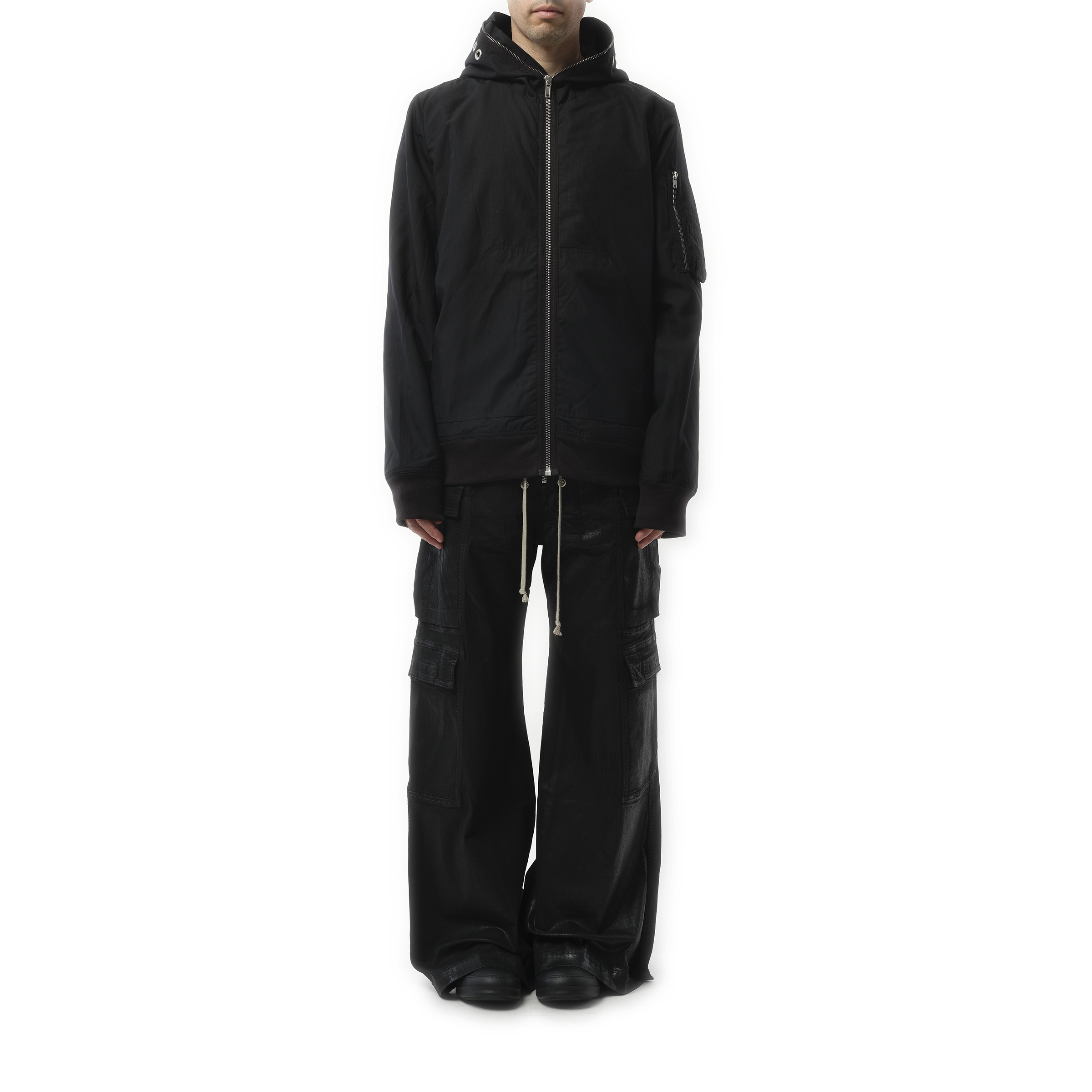 Gimp Flight Bomber Jacket in Black - 4