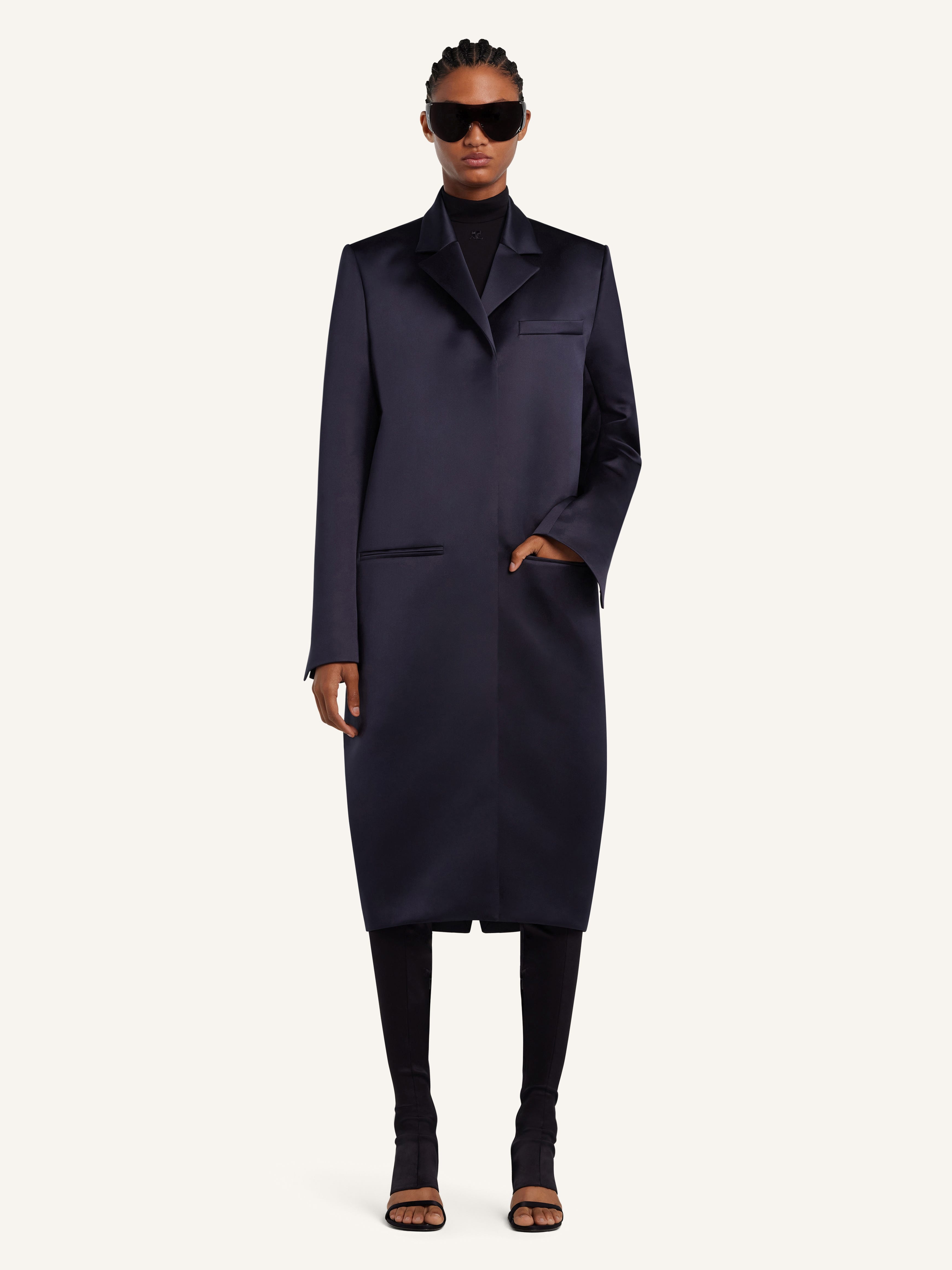 HERITAGE BELTED SATIN COAT - 2