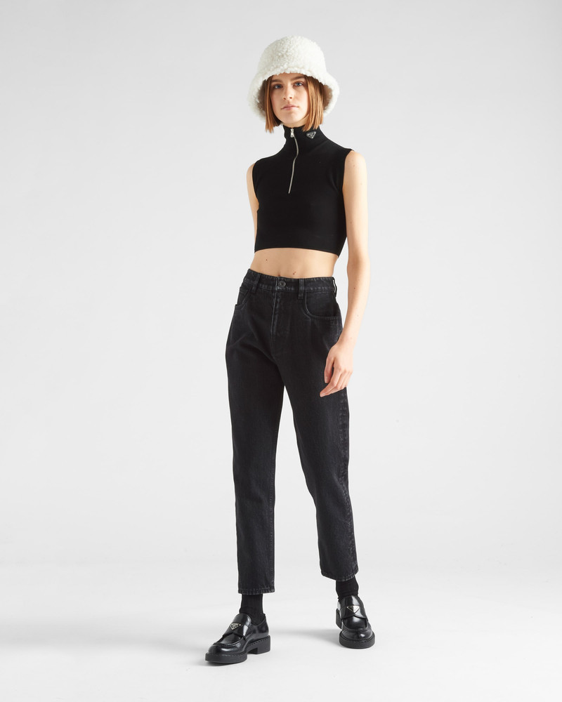 Prada Wool and viscose turtleneck crop top outlook