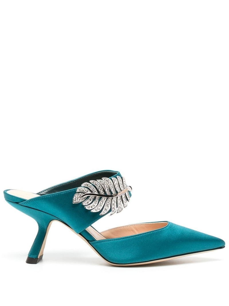 Monstera 70mm leather mules 1