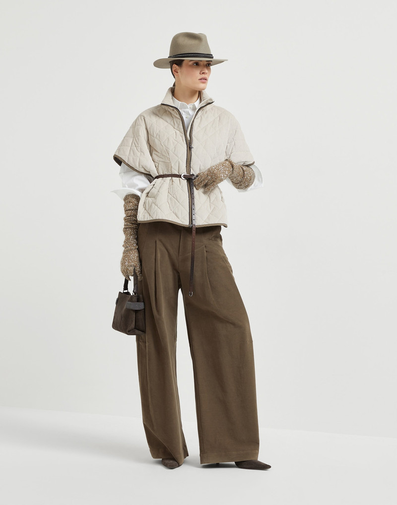 Quilted cotton and cashmere corduroy outerwear jacket with Thermore® padding and shiny trims 5