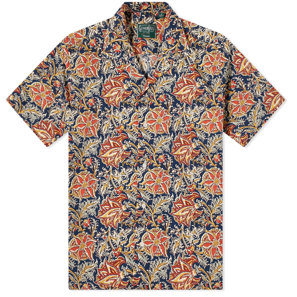 Gitman Vintage Floral Block Print Camp Collar Shirt - 1