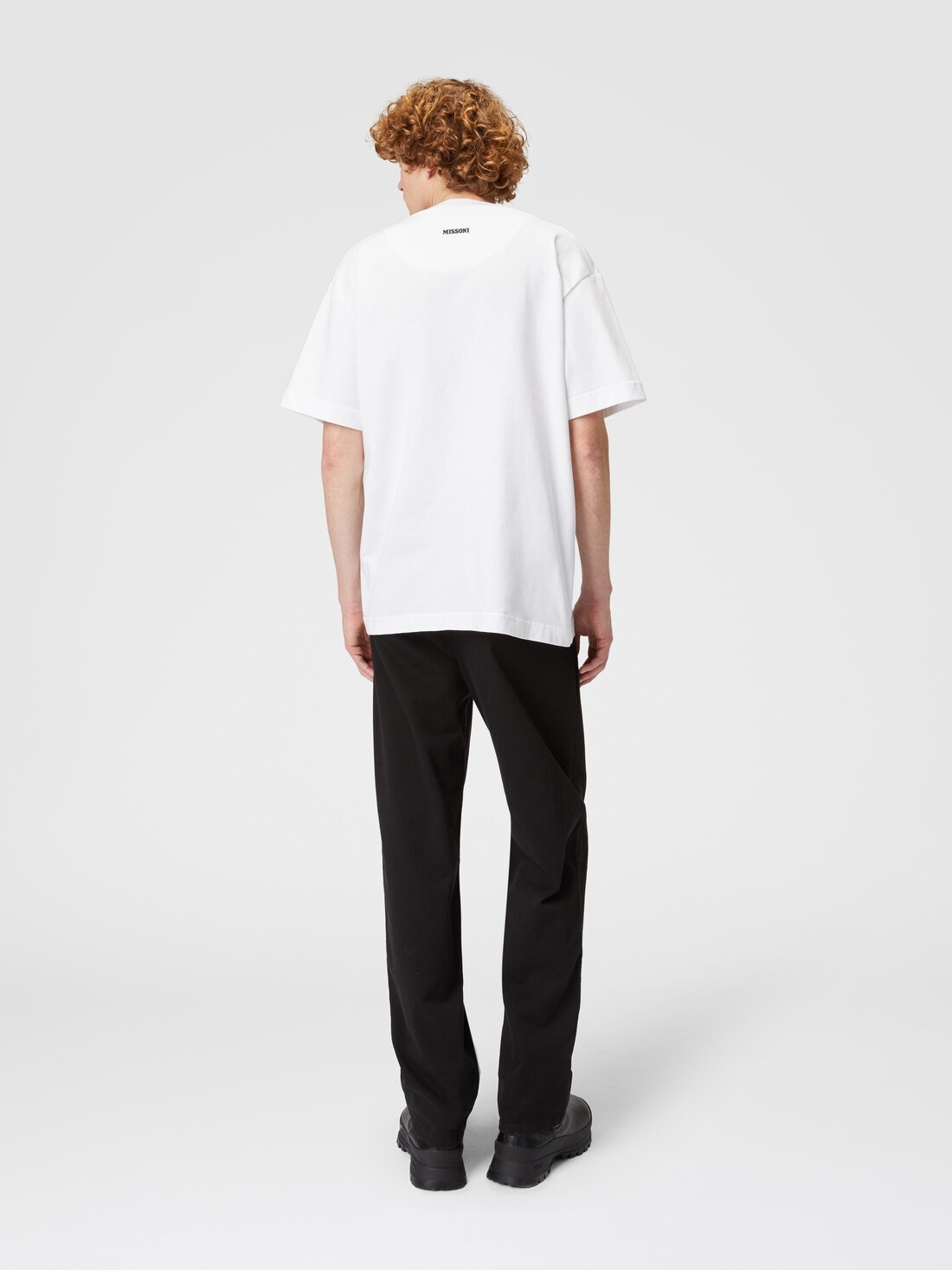 Cotton jersey T-shirt with zig zag embroidery - 3