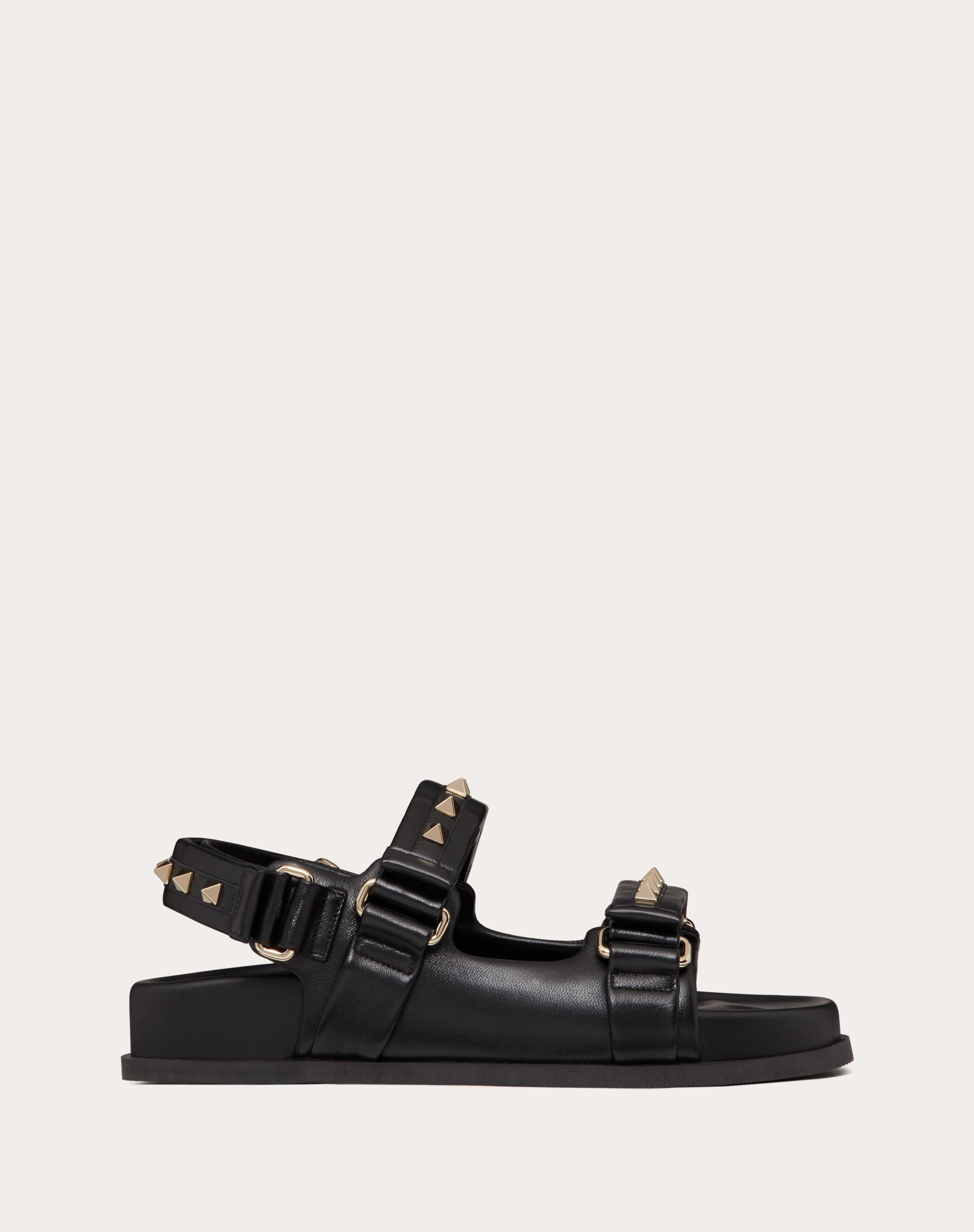 ROCKSTUD FLAT SANDAL IN NAPPA LEATHER - 1