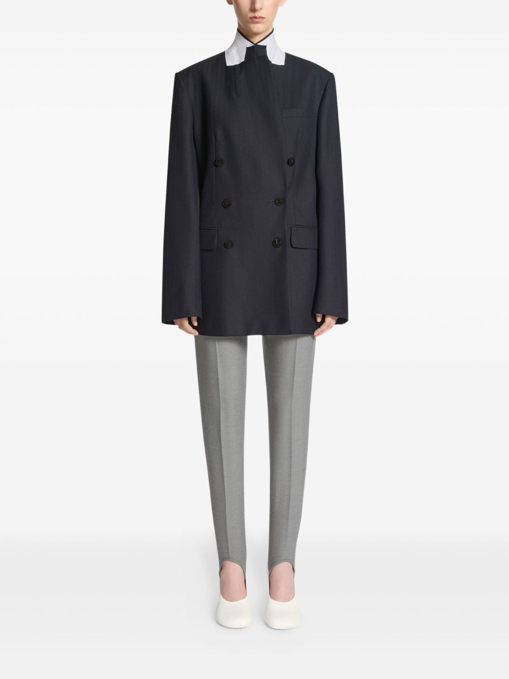 double-breasted wool blazer - 2