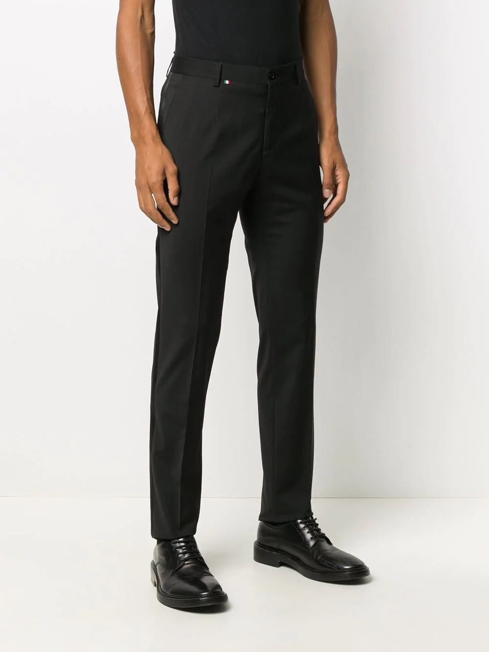 plain slim-fit trousers - 3