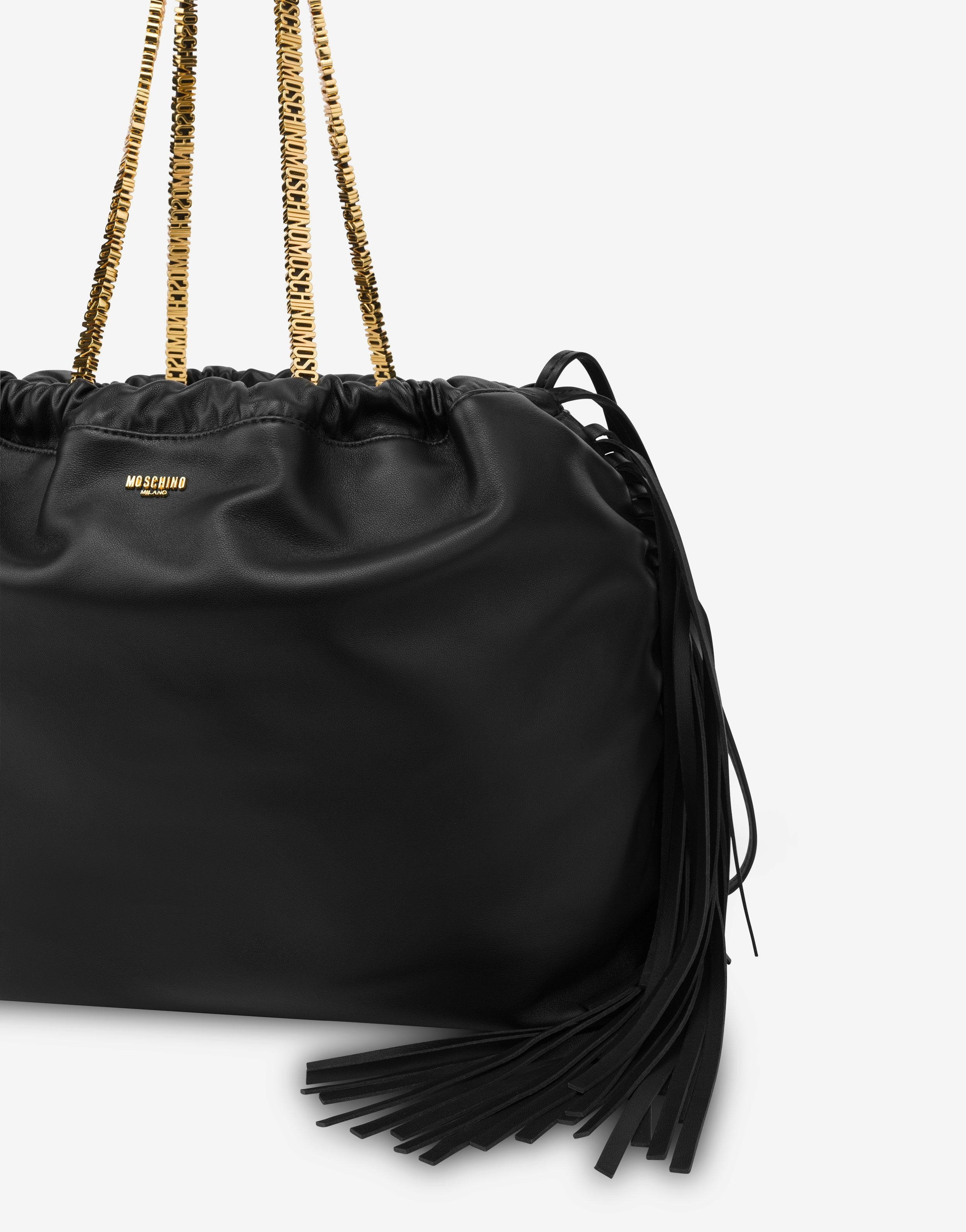 MINI LETTERING SHOPPER WITH FRINGES - 4