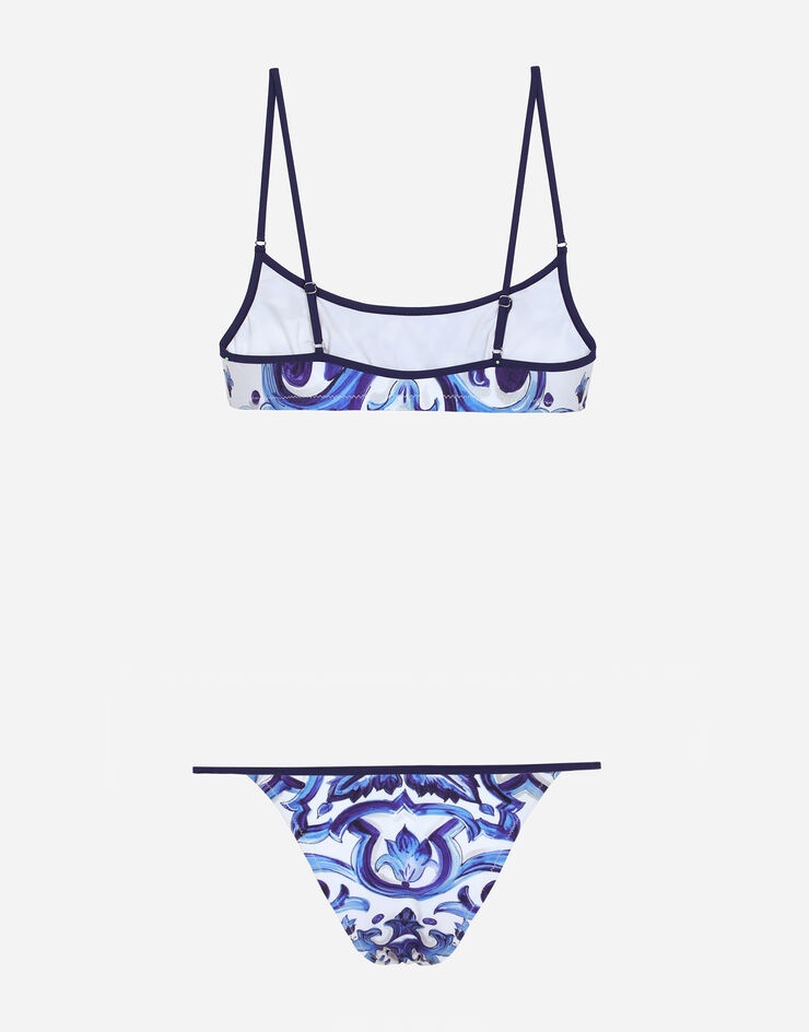 Majolica-print spandex bikini - 2